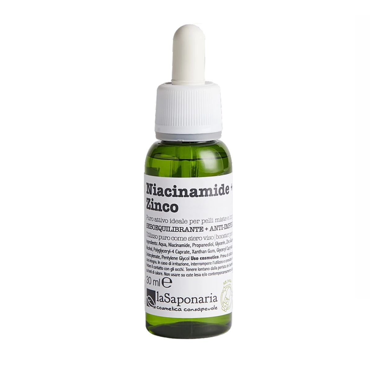 Ansigtsserum La Saponaria Niacinamida + Zink 30 ml serumflaske