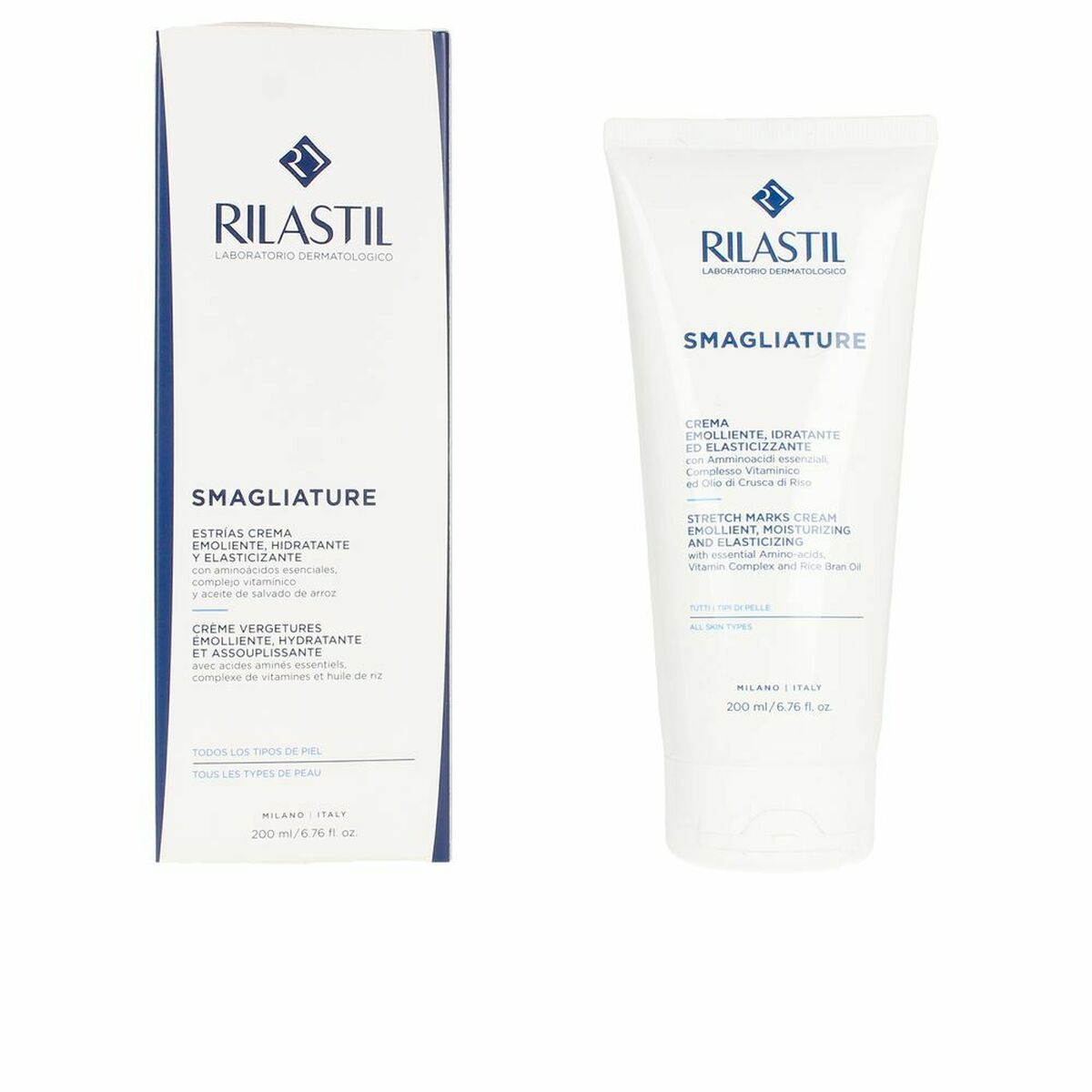 Anti-Stretch Mark Cream Rilastil Smagliature 200 ml til kvinder hudpleje emballage