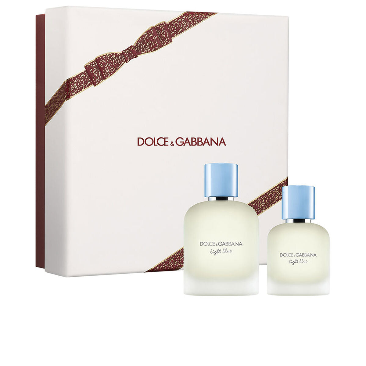 Herreparfumesæt Dolce & Gabbana LYSEBLÅT POUR HOMME 2 stks produktemballage
