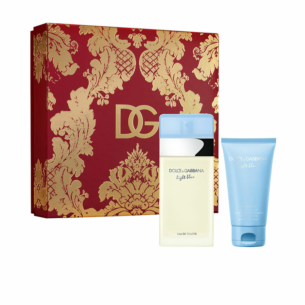 Parfumesæt til kvinder Dolce & Gabbana lyseblå Pour Femme 2 stykker til kvinder produktemballage