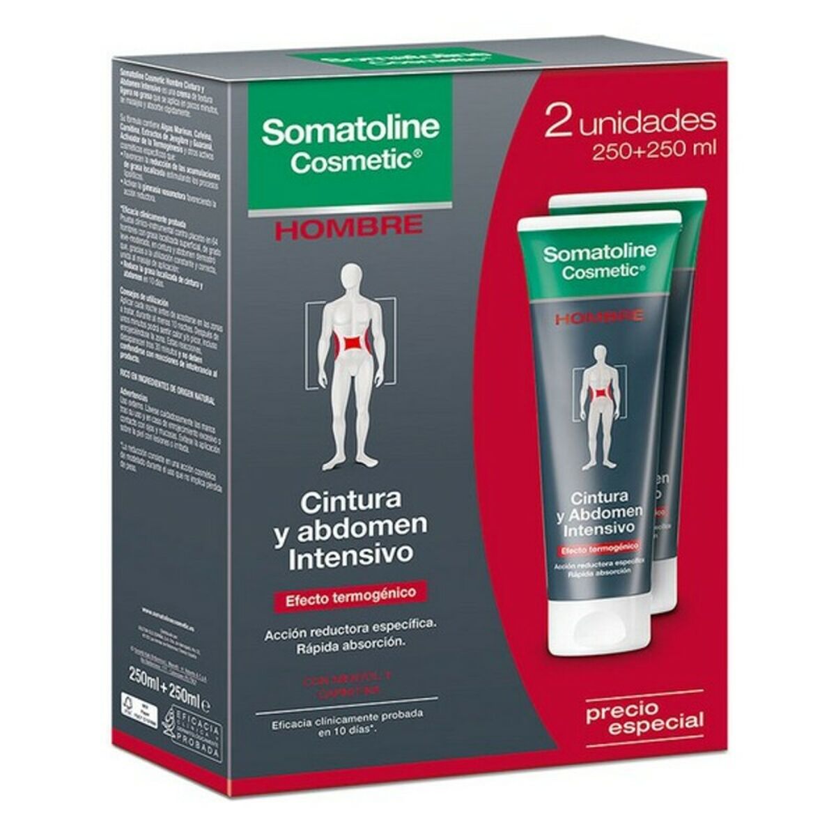 Reducing Cream Somatoline Cosmetic 250 ml til mænd hudplejeemballage