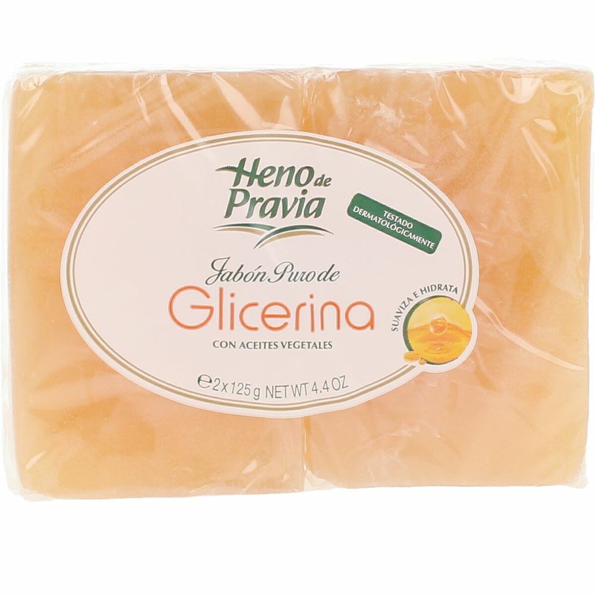 Naturlig Glycerinsæbe Heno De Pravia Aceites Vegetales 125 g 2 Enheder produktemballage