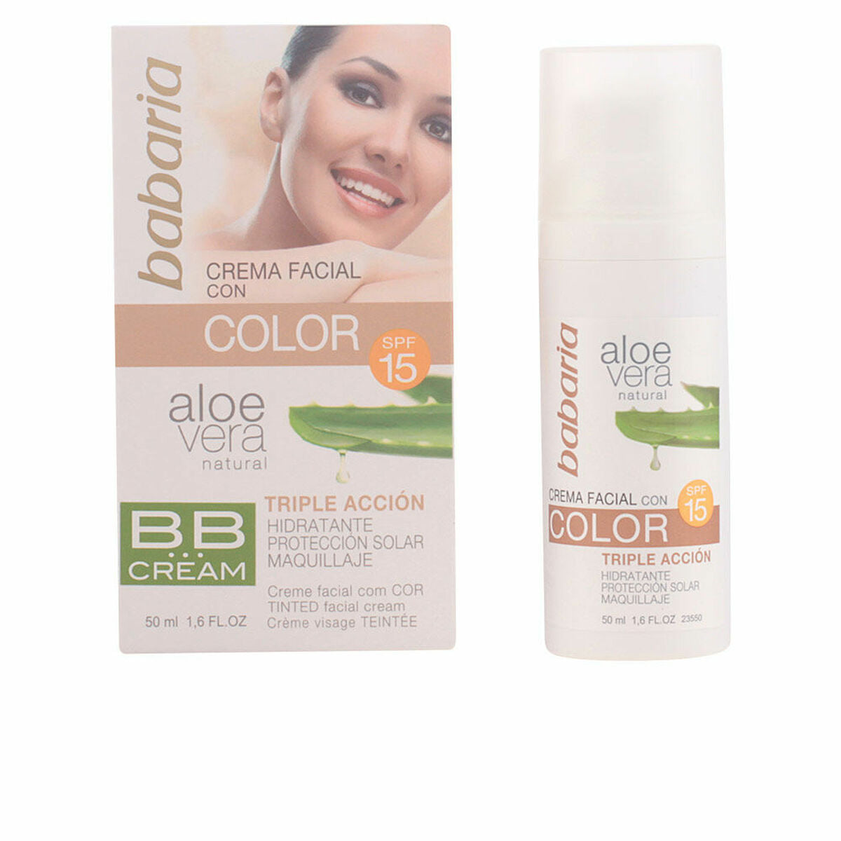 Fugtgivende creme med farve Babaria 1004- Spf 15 50 ml hudplejeemballage