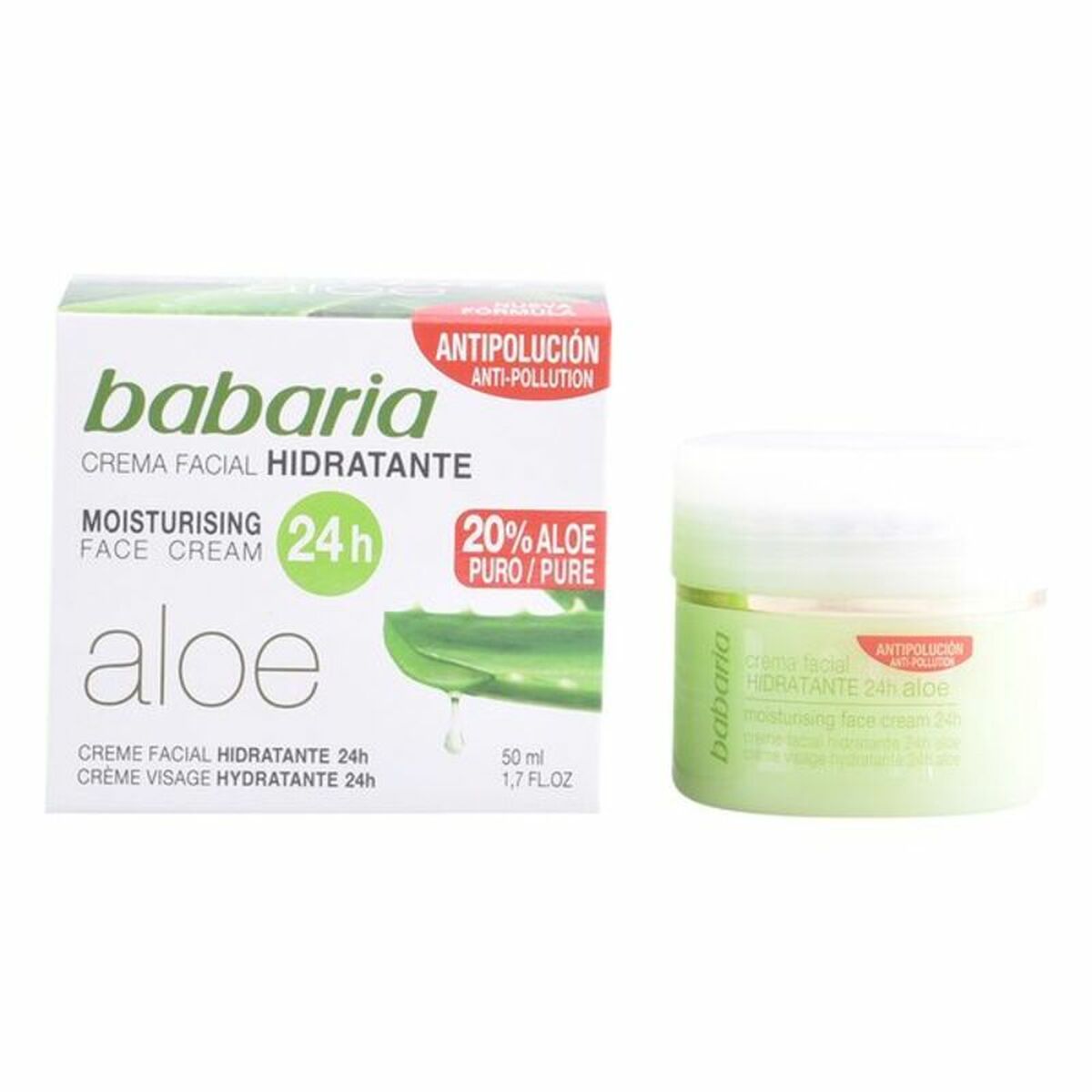 Nærende ansigtscreme Babaria Aloe Vera 50 ml til kvinder hudpleje emballage