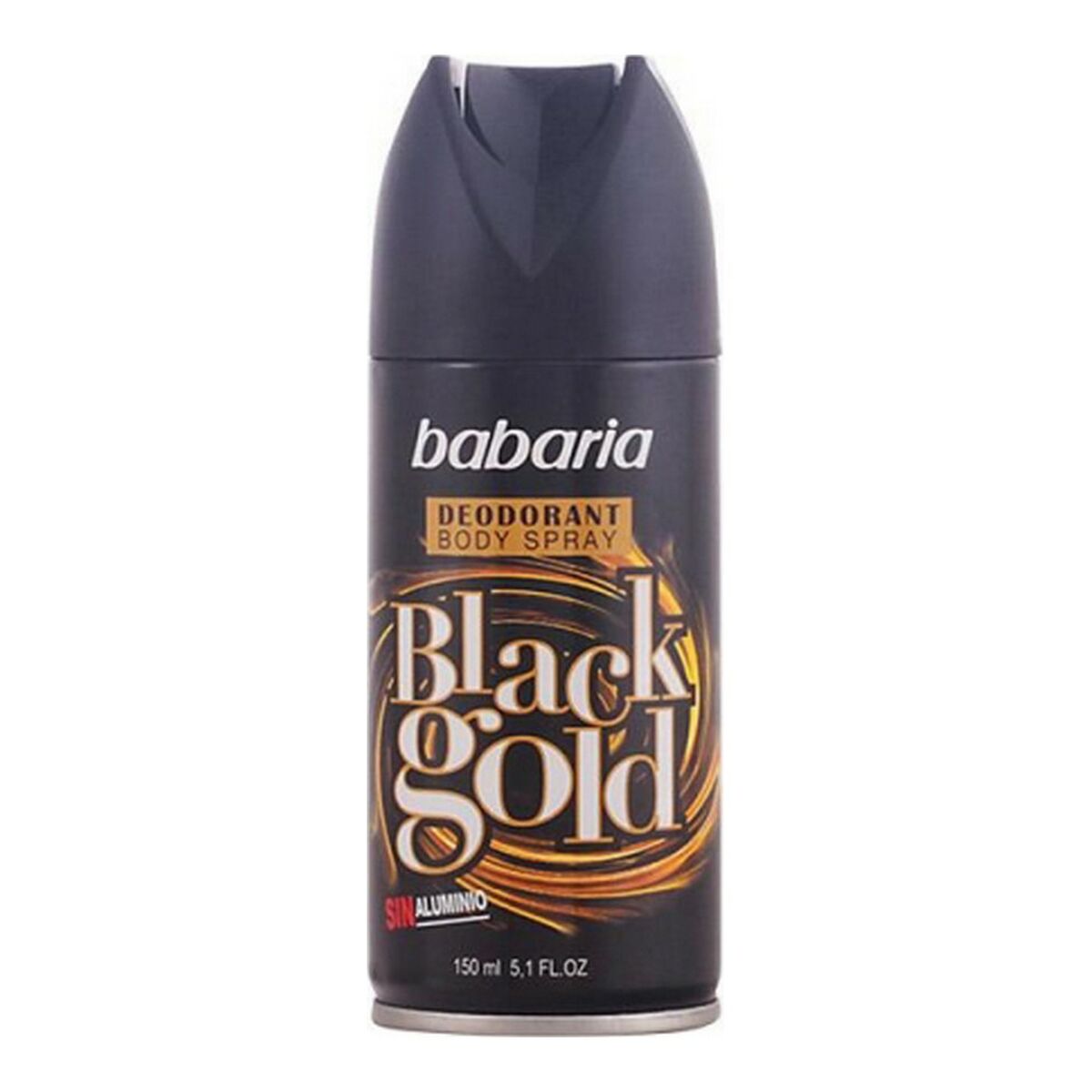 Spray Deodorant Herre Sort Guld Babaria BAB31345 (150 ml) produktemballage