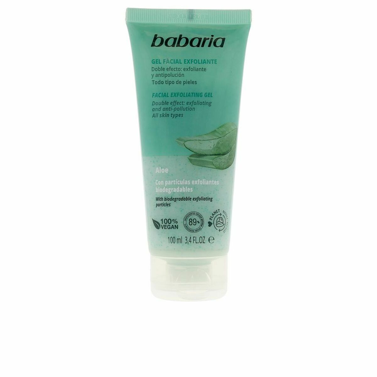 Eksfolierende ansigtsgel Babaria Aloe Vera 100 ml Aloe Vera til kvinder hudplejeemballage
