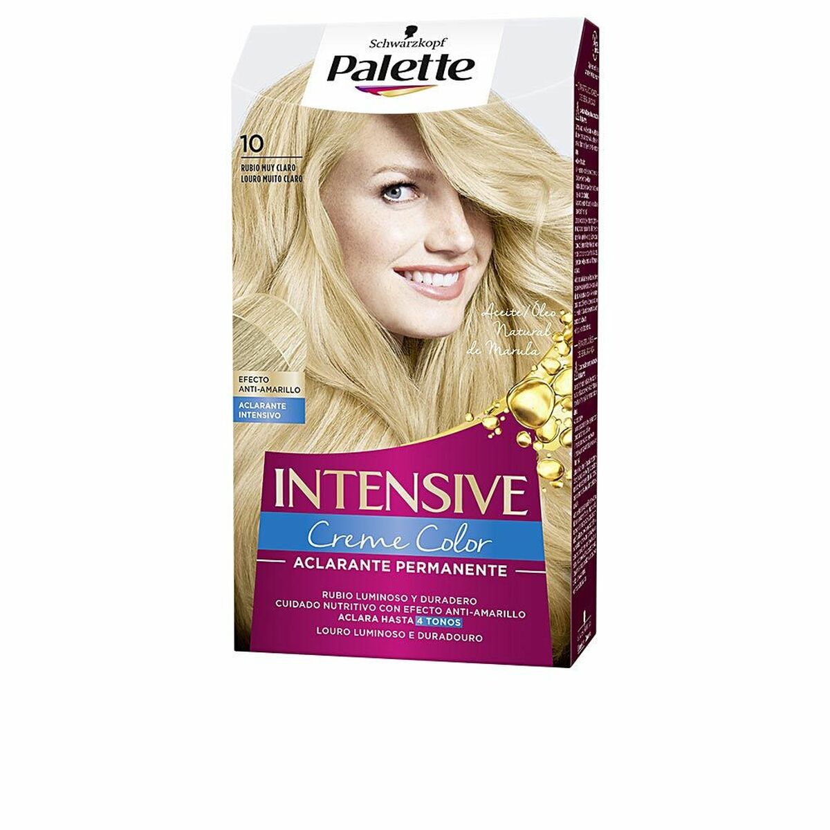 Permanent Dye Schwarzkopf Nº 10-Rubio Muy Claro (1 enhed) til kvinder produktemballage