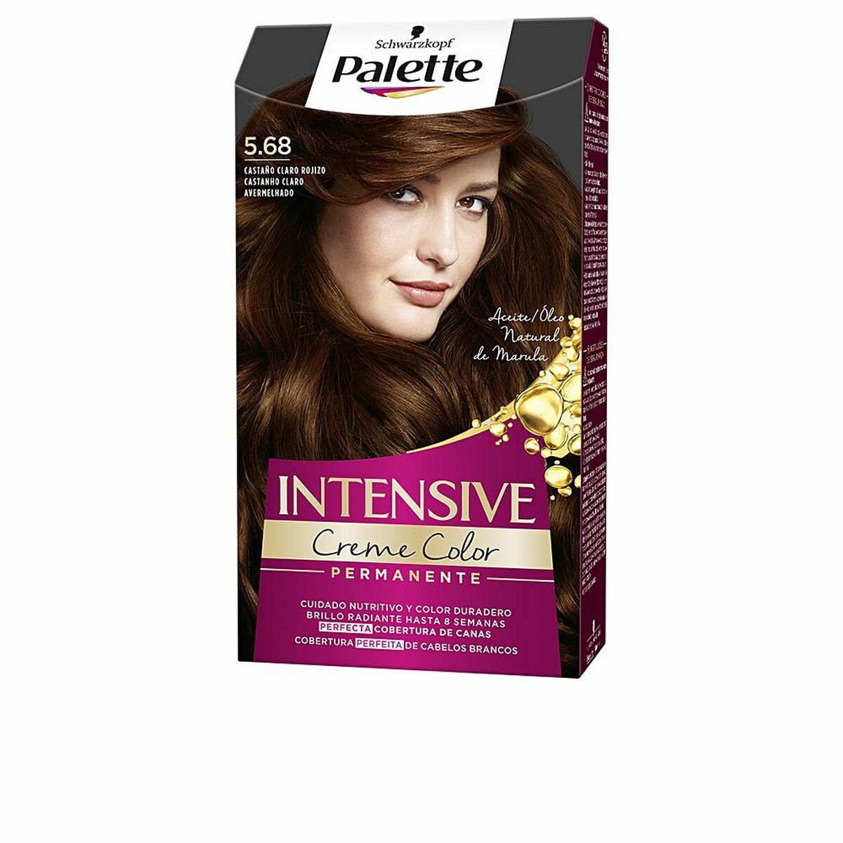 Permanent Dye Schwarzkopf Palette Intensive Nº 5.68-Castano Claro Rojizo (1 enhed) til kvinder makeup emballage