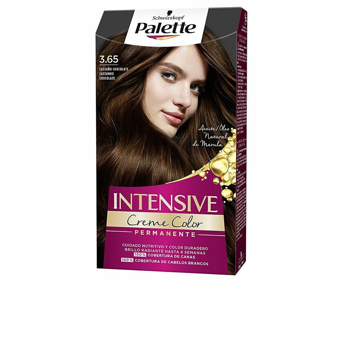 Permanent Dye Schwarzkopf Palette Intensive Nº 3,65-Castano Chokolade (1 enhed) til kvinder makeup emballage