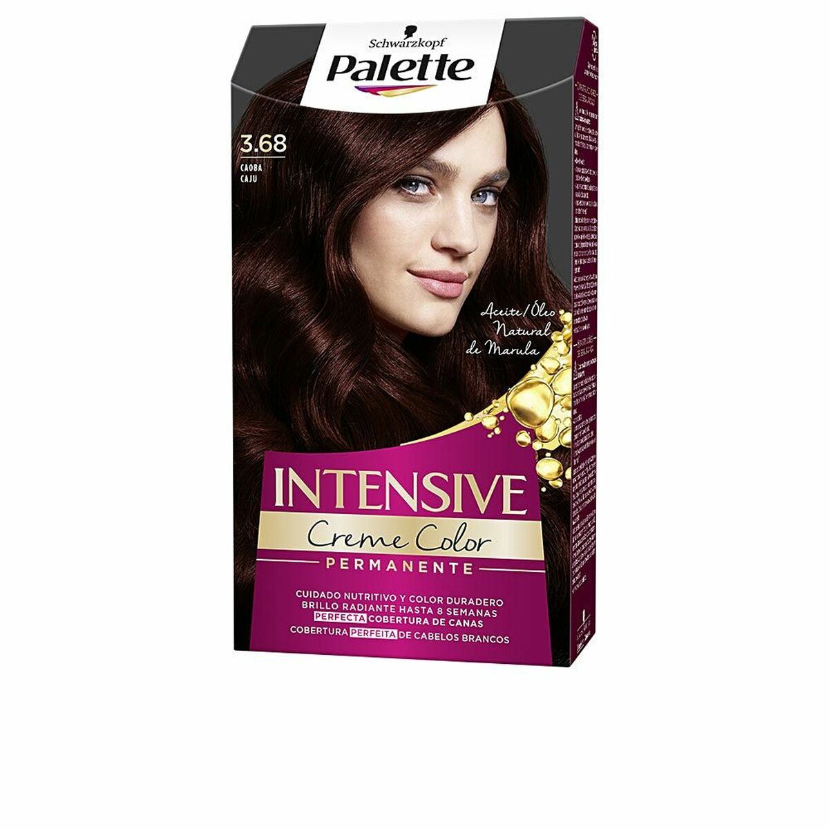 Permanent Dye Schwarzkopf Palette Intensive Nº 3.68-Caoba (1 enhed) til kvinder makeup emballage
