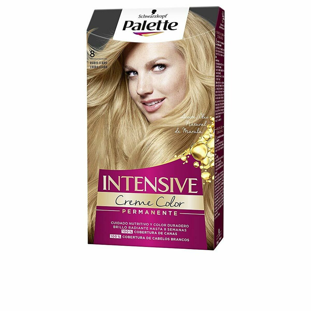 Permanent Dye Schwarzkopf PALETTE INTENSIVE Nº 8-Rubio Claro (1 enhed) makeup-emballage