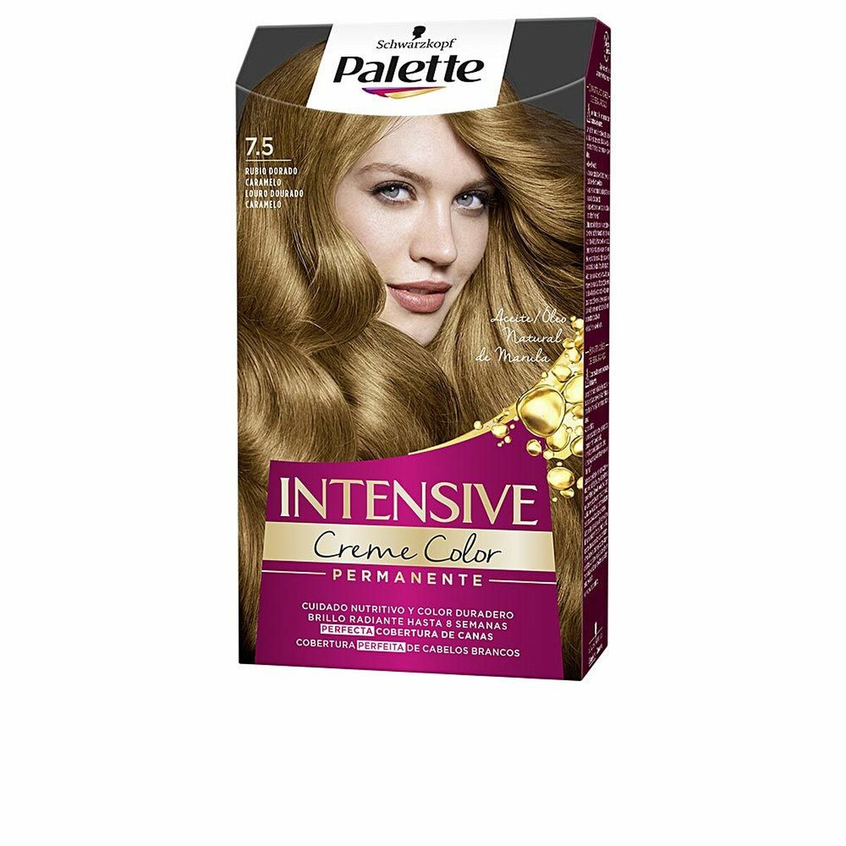 Permanent Dye Schwarzkopf Nº 7.5-Rubio Dorado Caramelo (1 enhed) til kvinder produktemballage