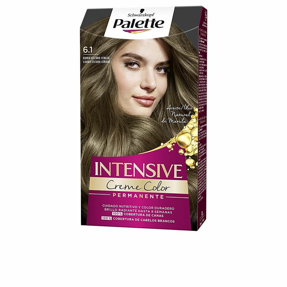 Permanent Dye Schwarzkopf BF-8410436248136_Vendor Nº 6.1-Rubio Oscuro Ceniza (1 enhed) produktemballage til kvinder
