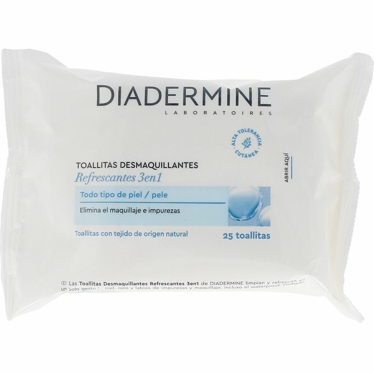 Make Up Remover Wipes Diadermine Forfriskende produktemballage