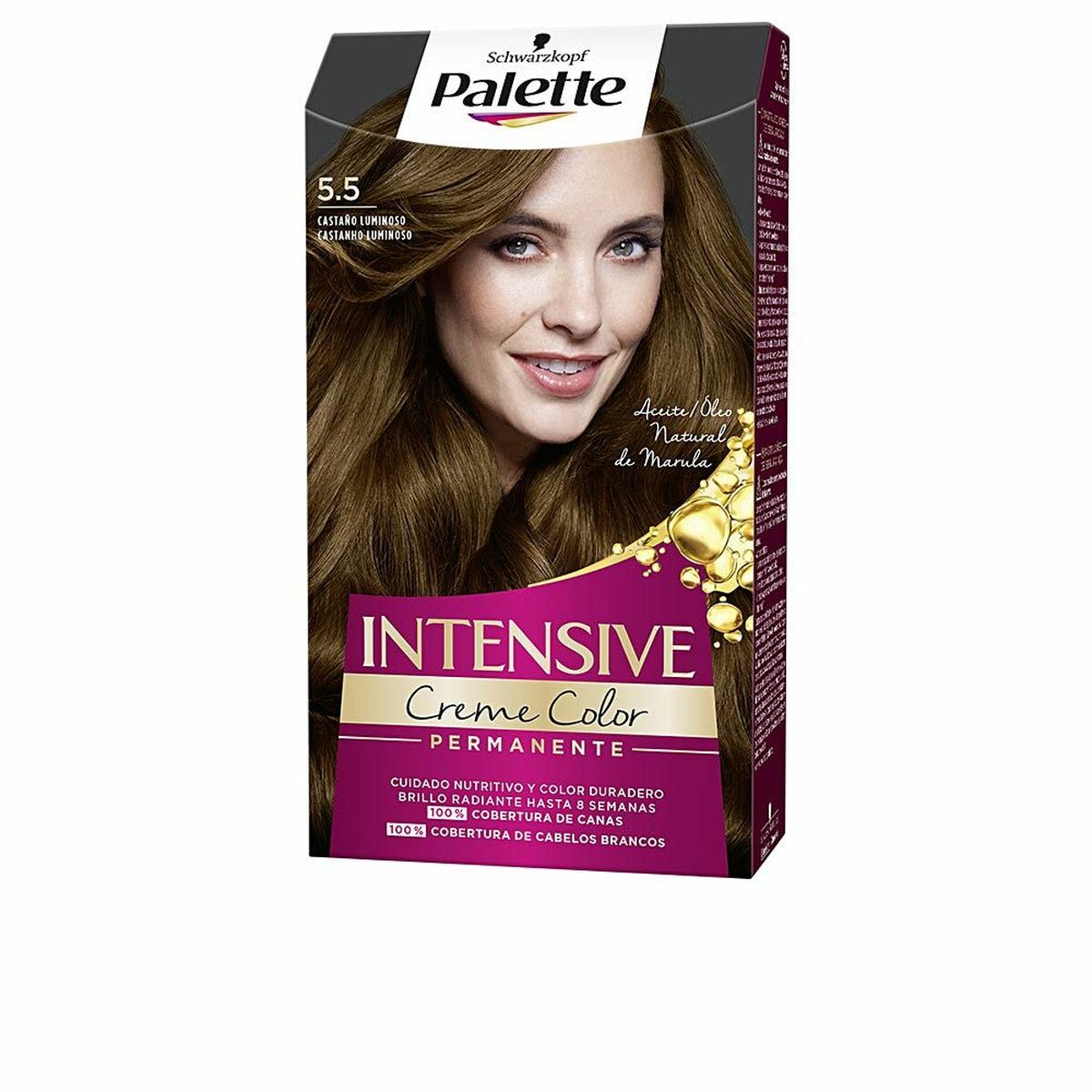 Permanent Dye Schwarzkopf Palette Intensive Nº 5,5-Castano Luminoso (1 enhed) makeup-emballage