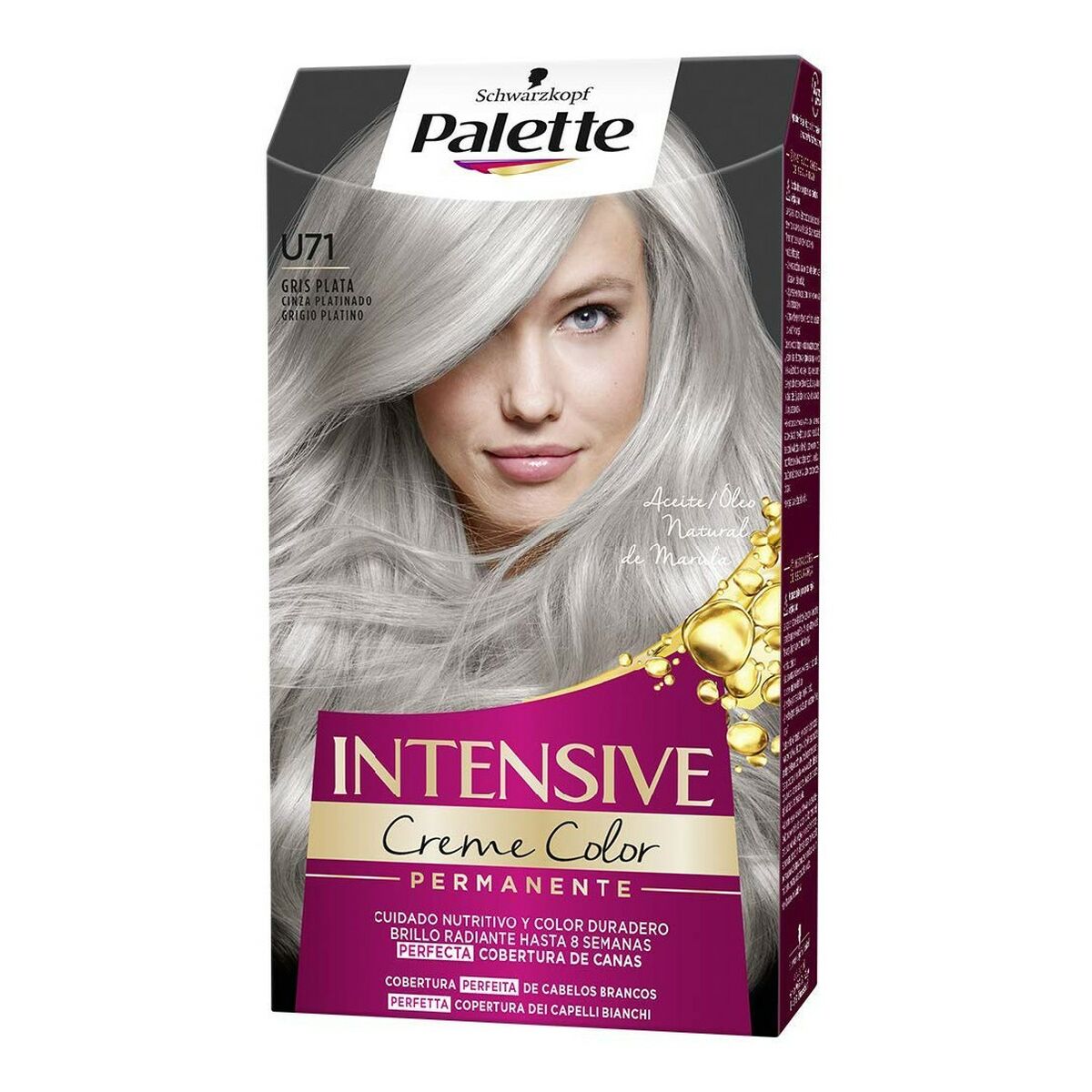 Permanent Dye Schwarzkopf PALETTE INTENSIVE U71-Gris Plata (1 enhed) makeup-emballage