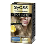 Permanent Dye Syoss Olio Intense Light Ash Blonde Nº 8,50 Platinum Blonde Nº 8,50-Rubio Ceniza til kvinder produktemballage