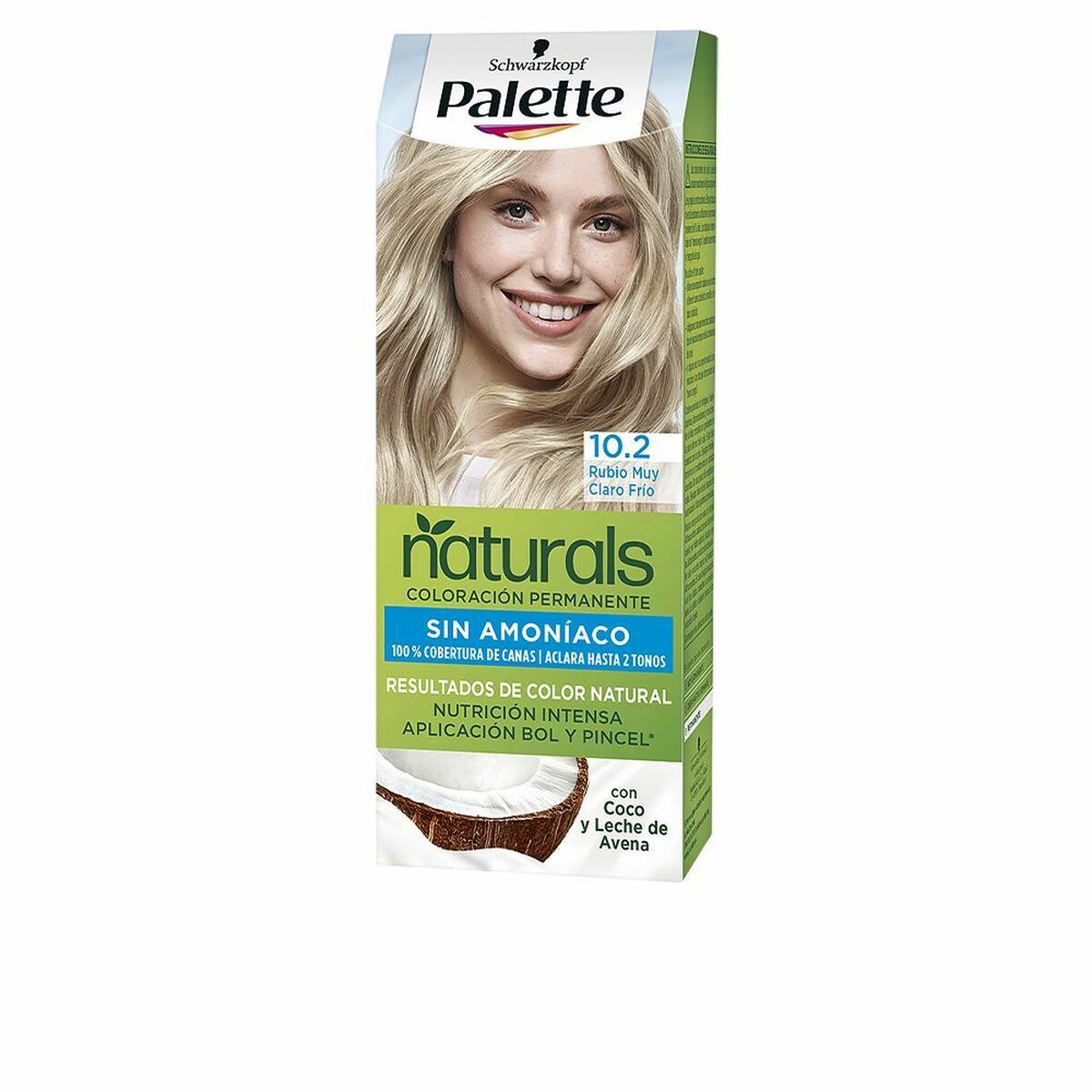 Permanent Dye Schwarzkopf Palette Natural Nº 10.2 Nº 10.2-Rubio Muy Claro Frio (1 enhed) til kvinder makeup emballage