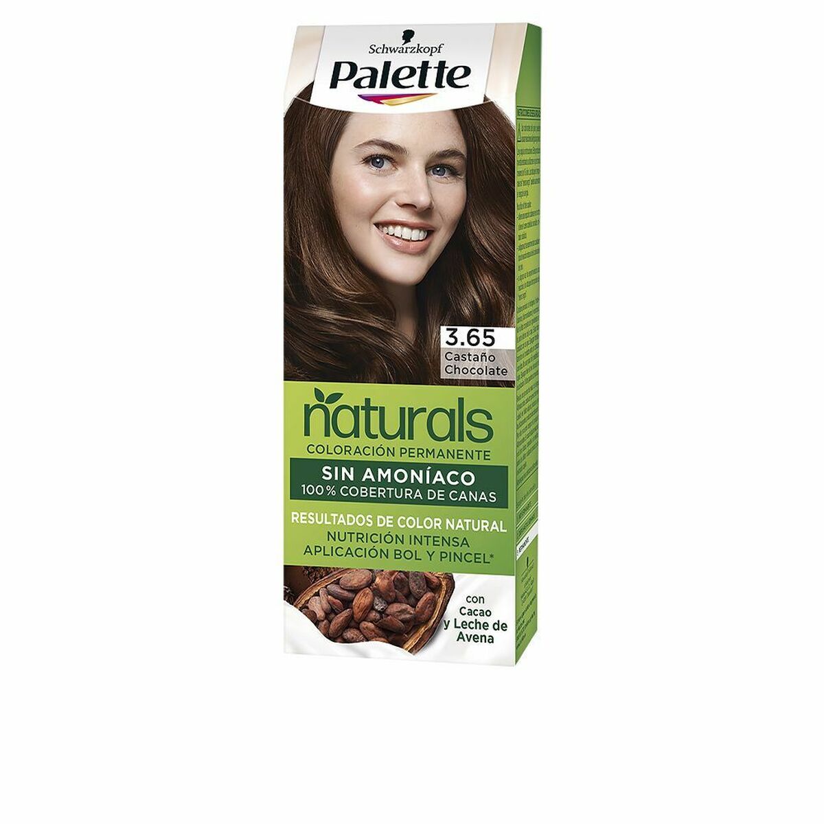 Permanent Dye Schwarzkopf Palette Natural Nº 3,65 Nº 3,65-Castano Chokolade (1 enhed) til kvinder makeup emballage