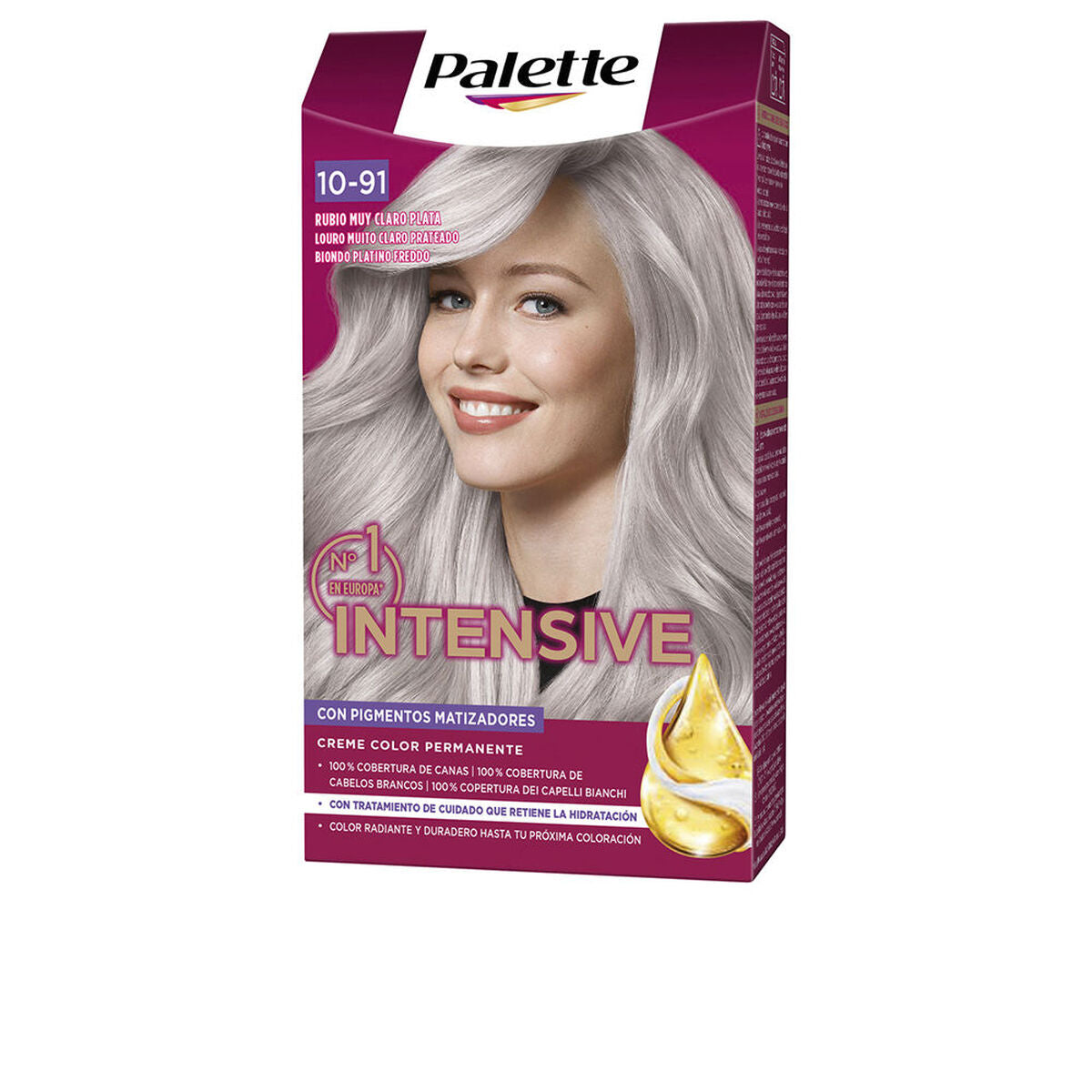 Permanent Dye Schwarzkopf PALETTE INTENSIVE Nº 10.91-RUBIO MUY CLARO PLATA makeup-emballage til kvinder