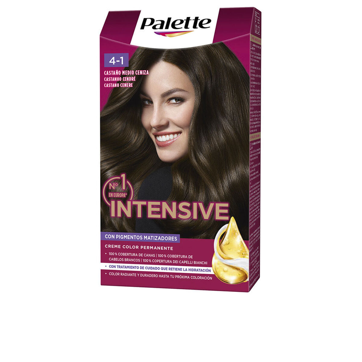 Permanent Dye Schwarzkopf PALETTE INTENSIVE Nº 4.1-CASTANO MEDIO CENIZA makeup-emballage