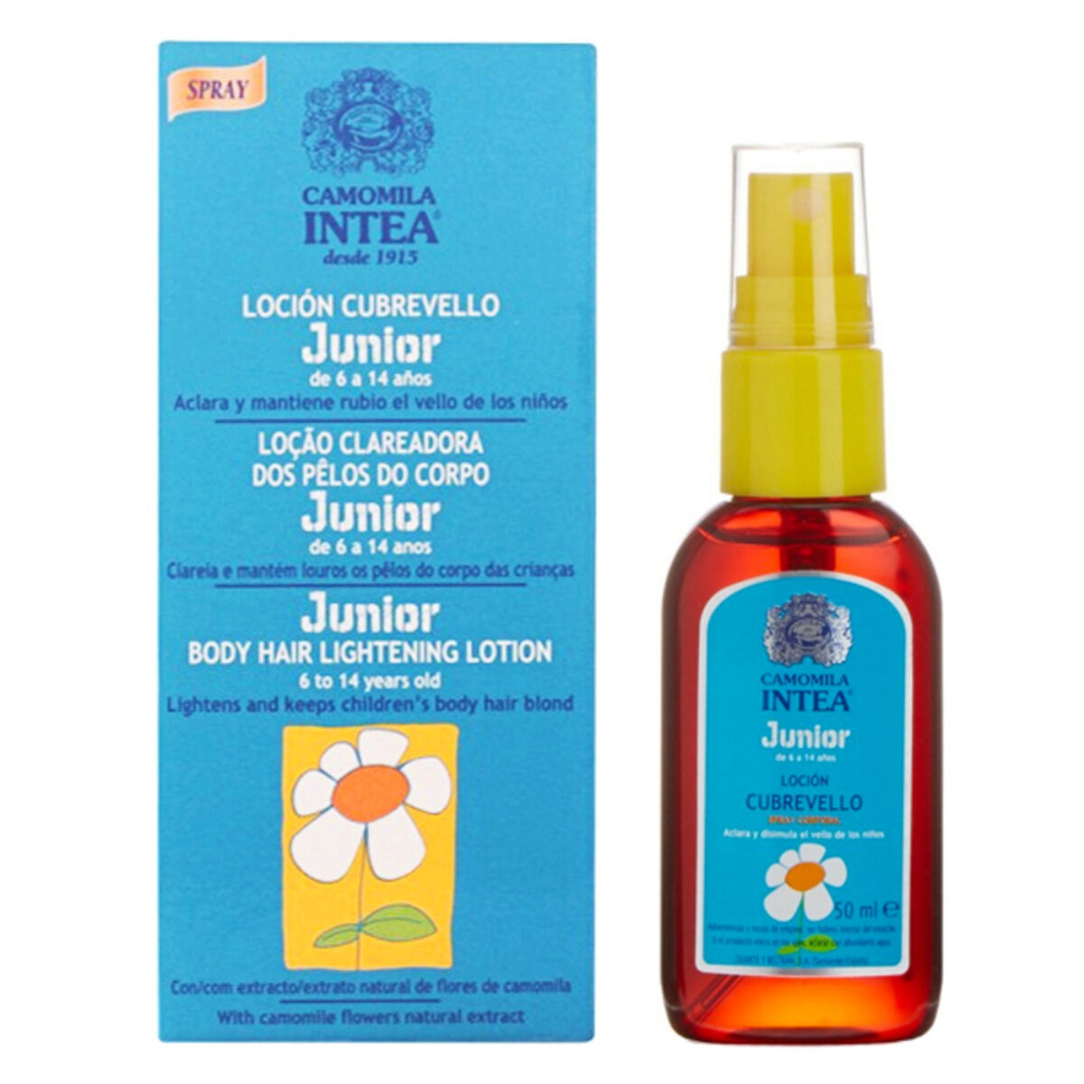 Body Hair Lightening Lotion Camomila Intea Camomila Infantil 50 ml hudplejeemballage