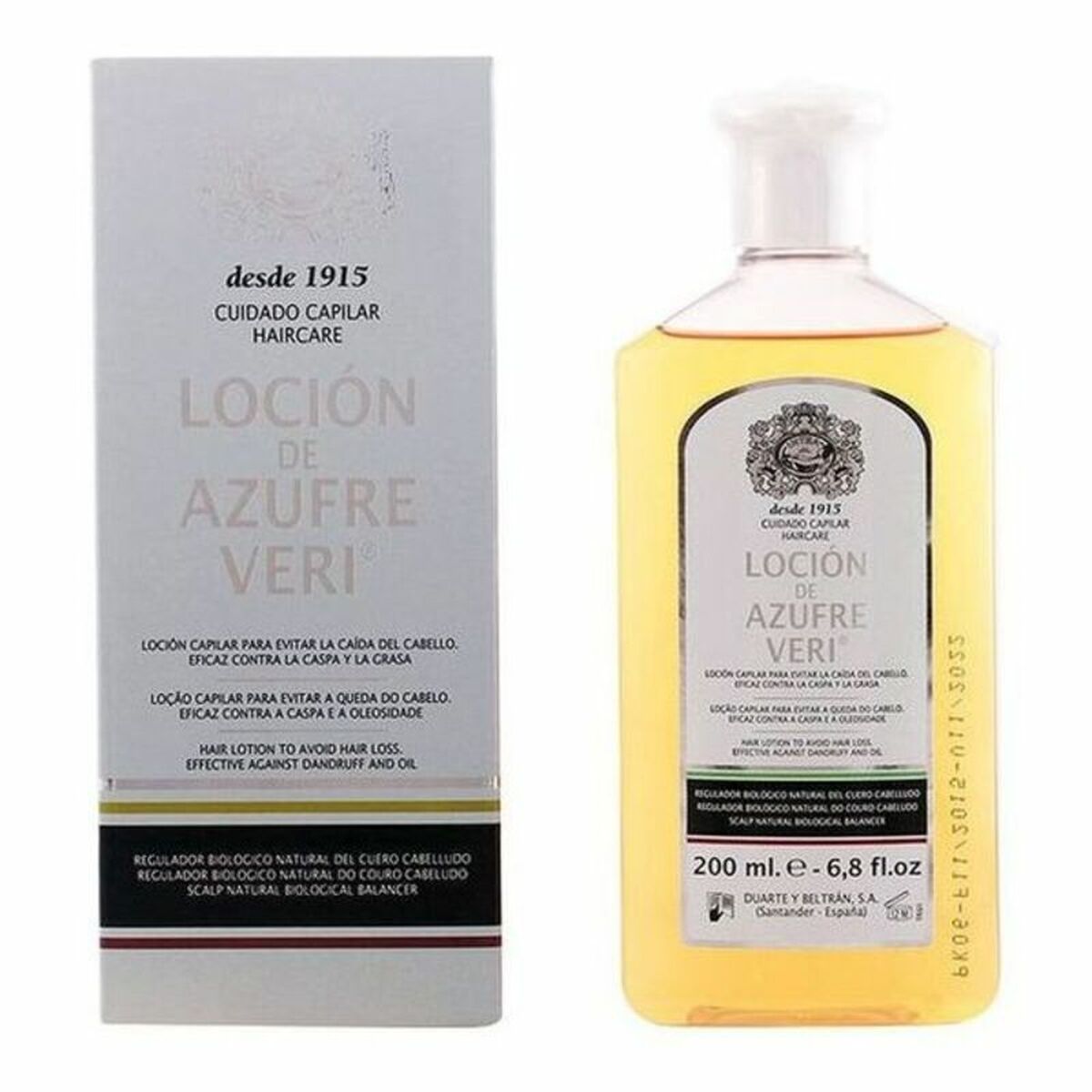 Anti-Hårtab Lotion Azufre Veri Azufre Veri 750 ml hudplejeemballage