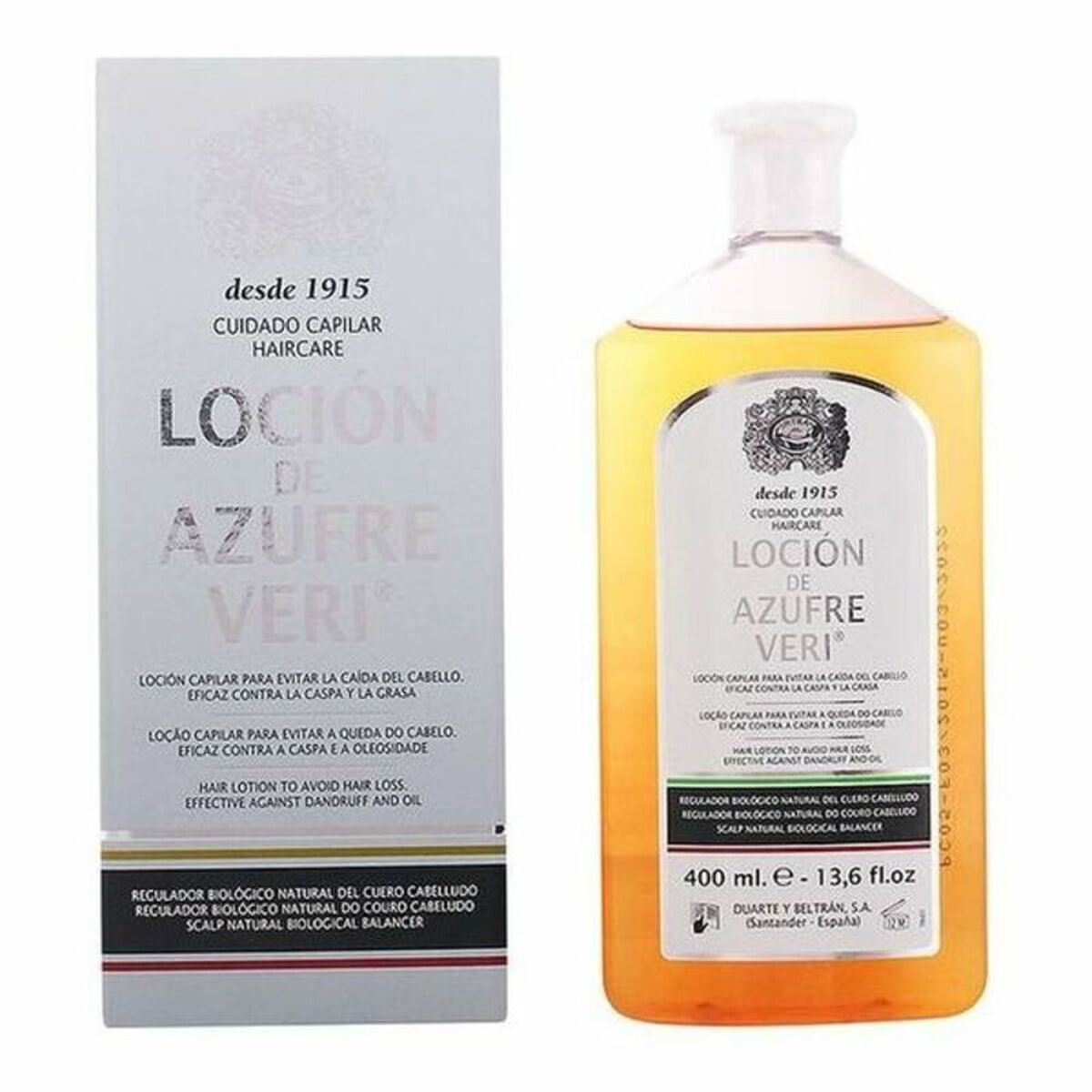 Anti-Hårtab Lotion Azufre Veri Azufre Veri 750 ml hudplejeemballage