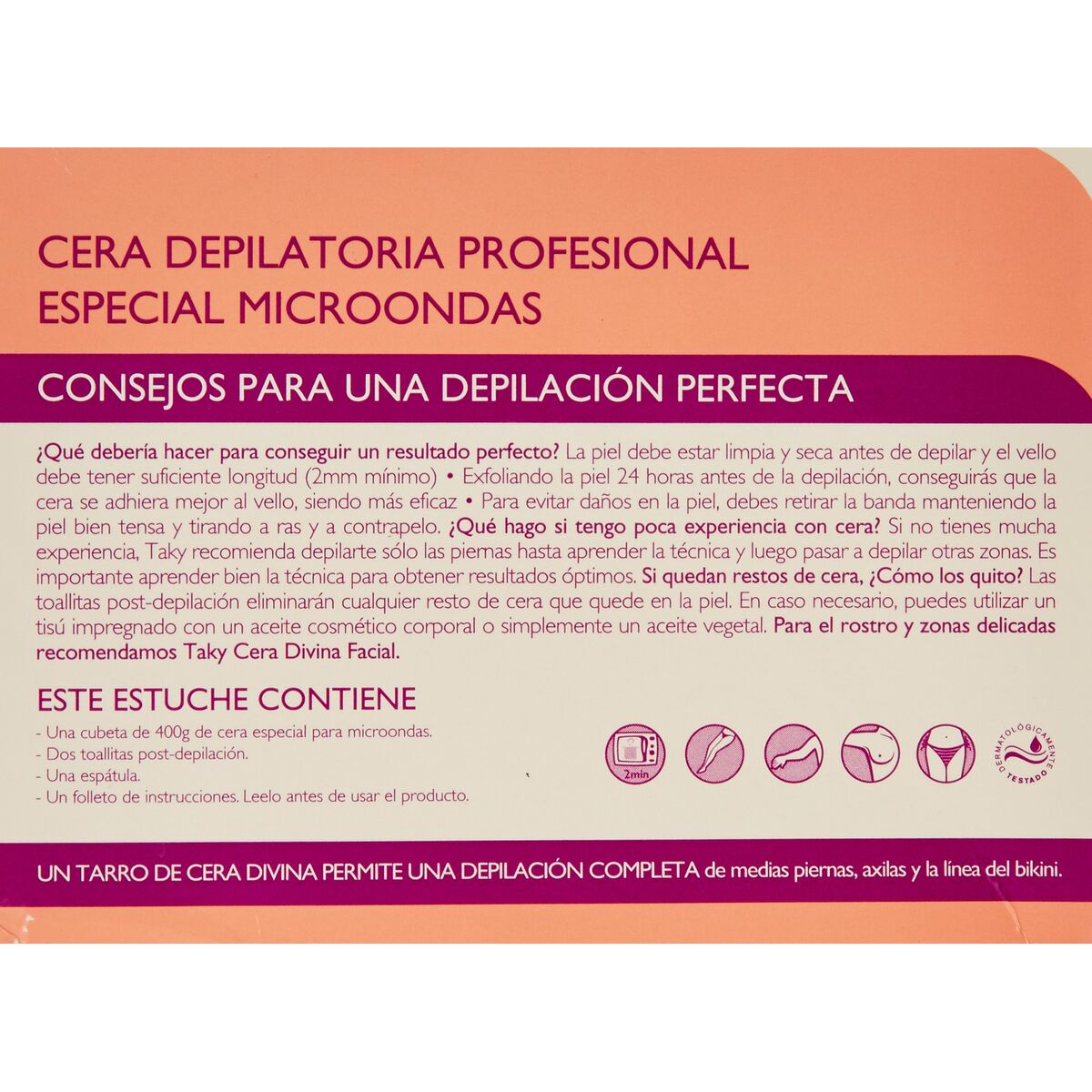 Body Hair Removal Wax Sensaciones Taky (400 g) hårvoksemballage
