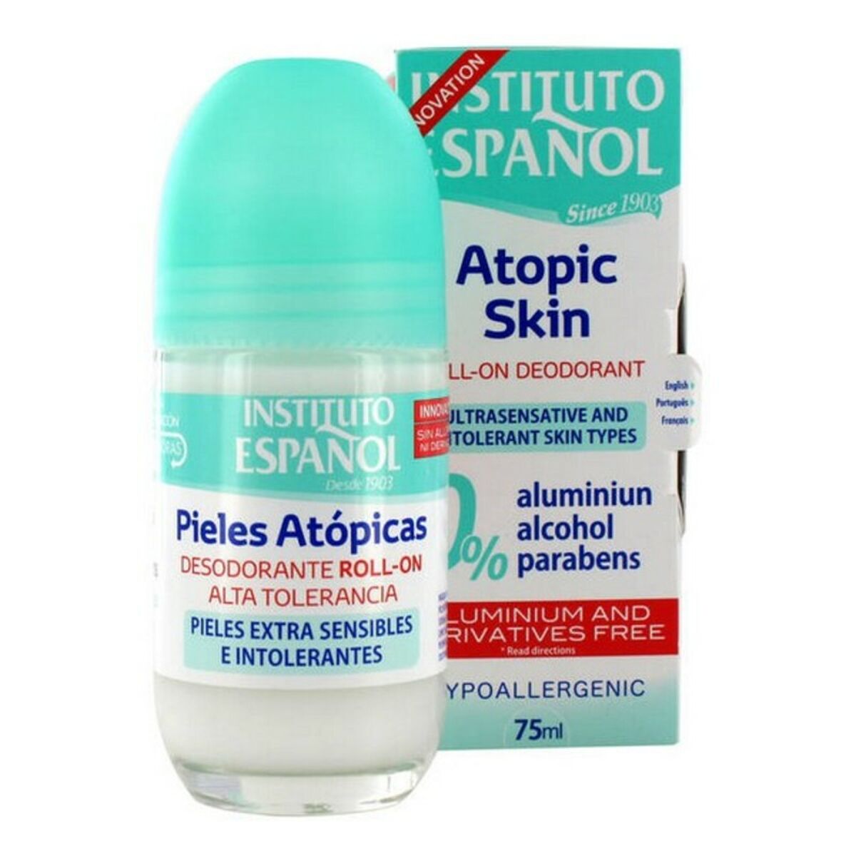 Roll-On Deodorant Piel Atópica Instituto Español (75 ml) 75 ml produktemballage