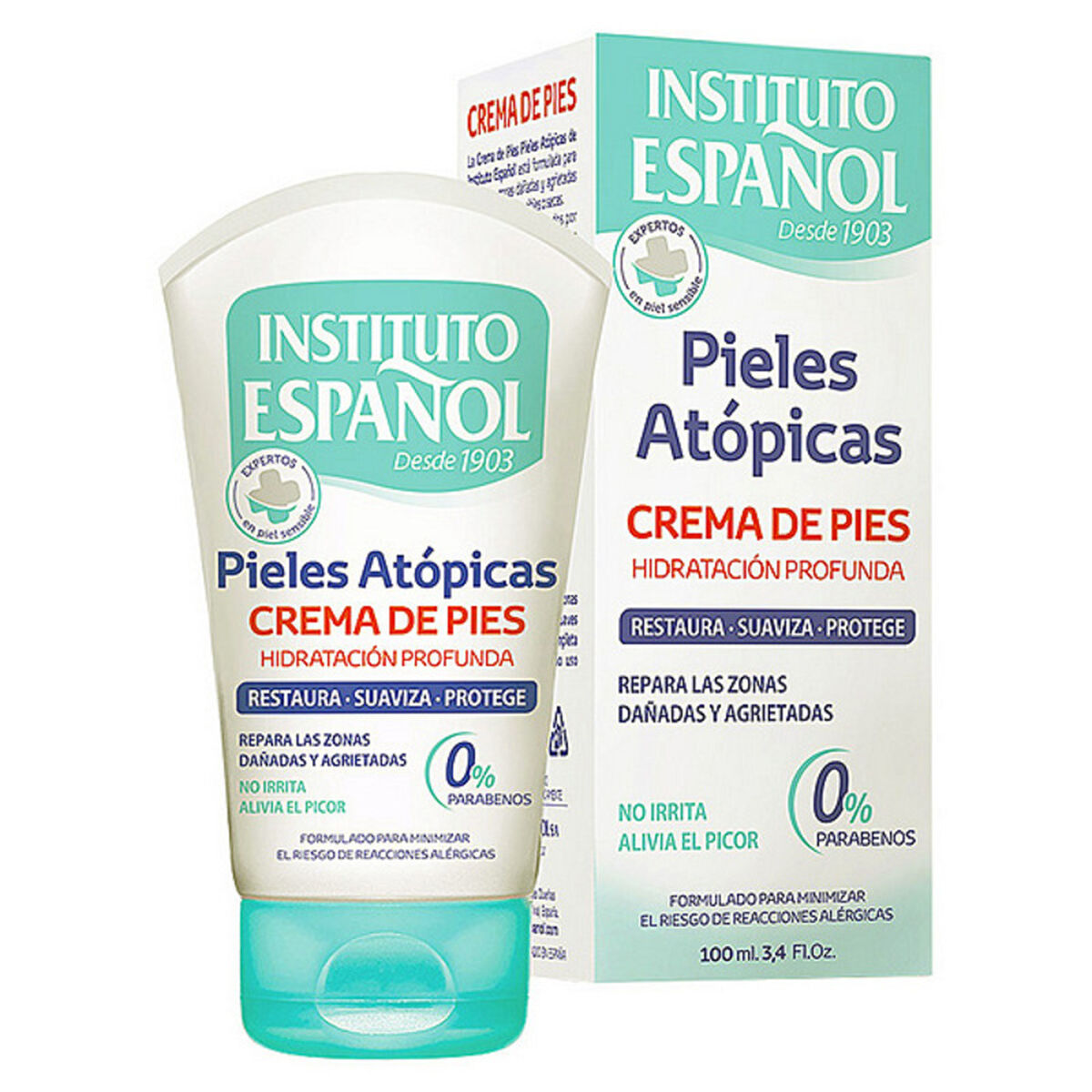 Fugtgivende fodcreme Instituto Español Piel Atópica (100 ml) 100 ml hudplejeemballage