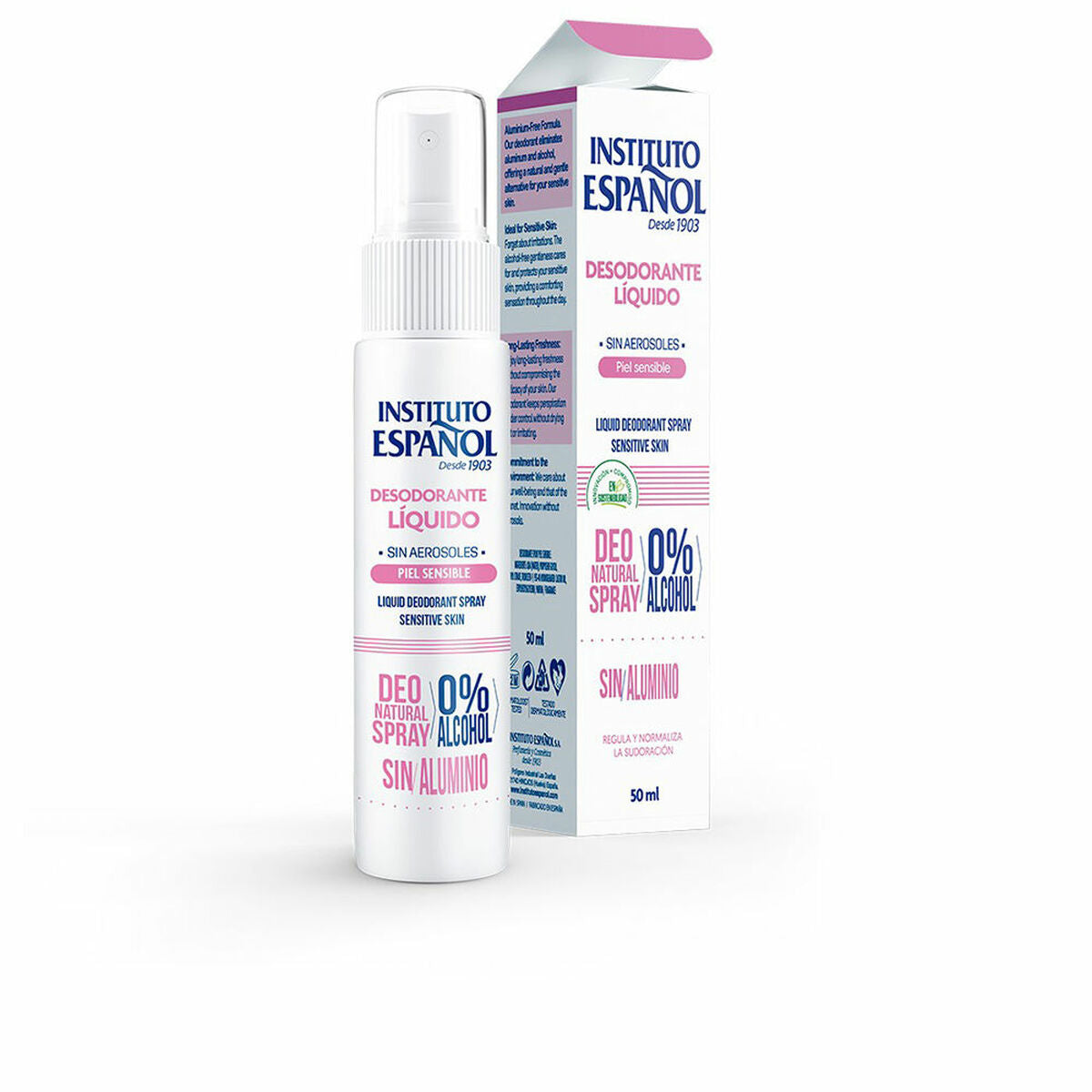 Deodorant Instituto Español PIEL SENSIBLE 50 ml til Dame-produktemballage