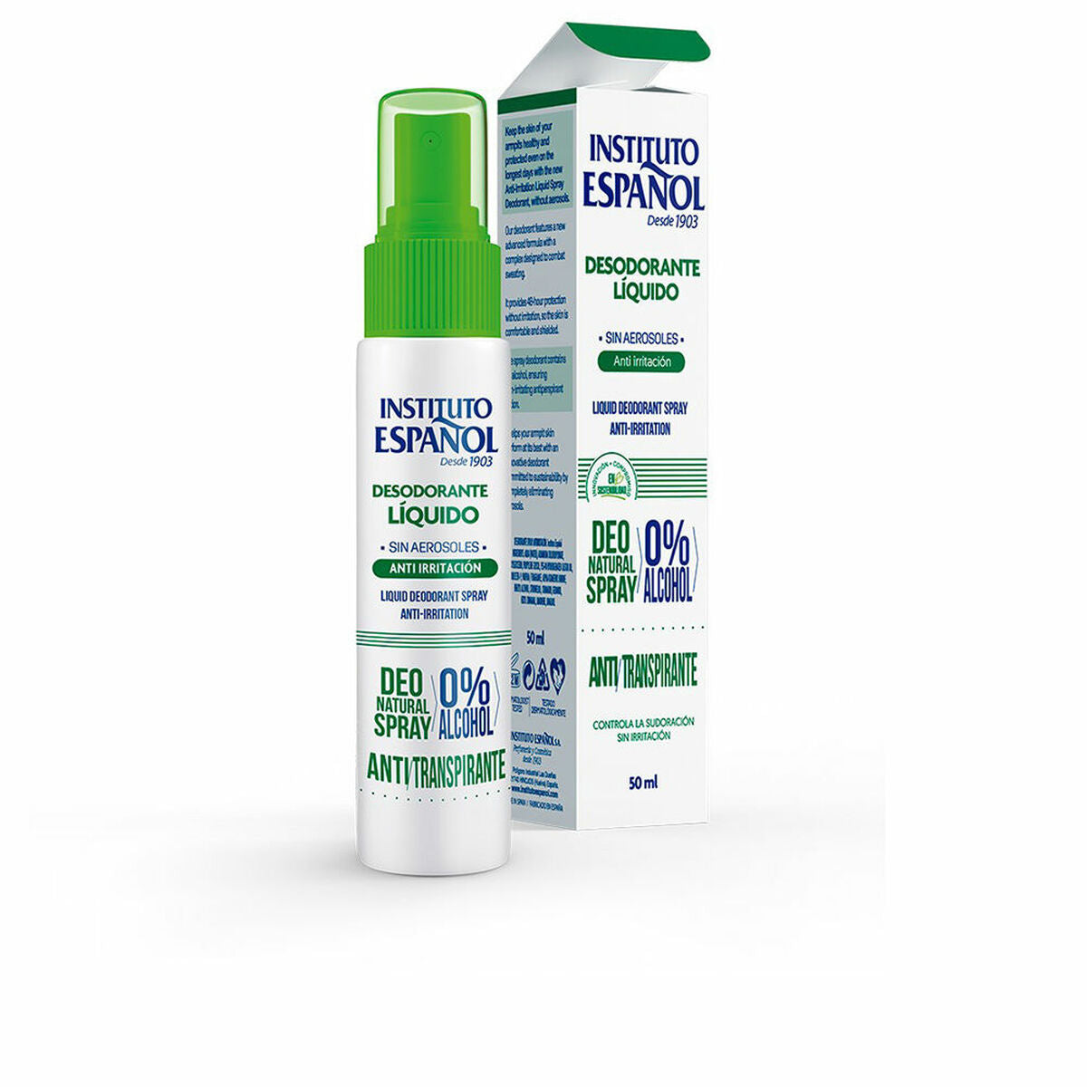 Deodorant Instituto Español ANTI IRRITACIÓN 50 ml produktemballage