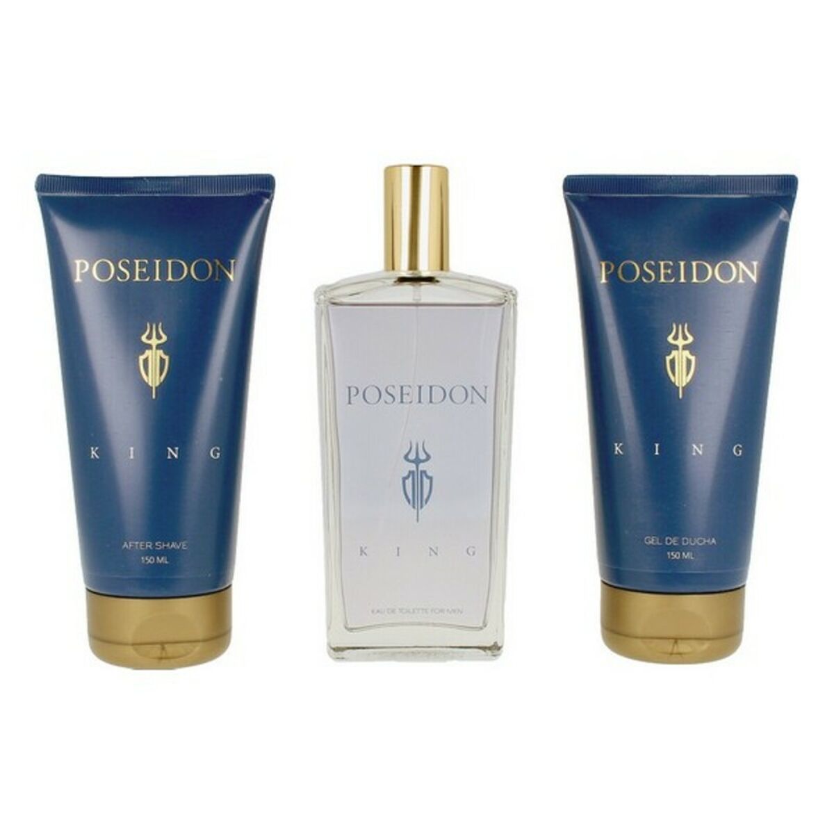 Herreparfumesæt The King Poseidon EDT (3 stk) (3 stk) til mænd flaske