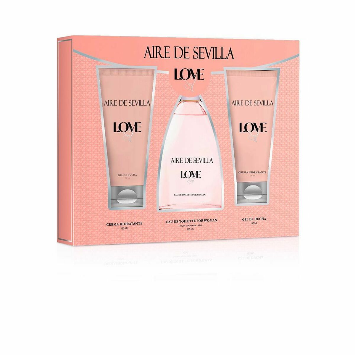 Parfumesæt til kvinder Aire de Sevilla Love 3 stykkers produktemballage