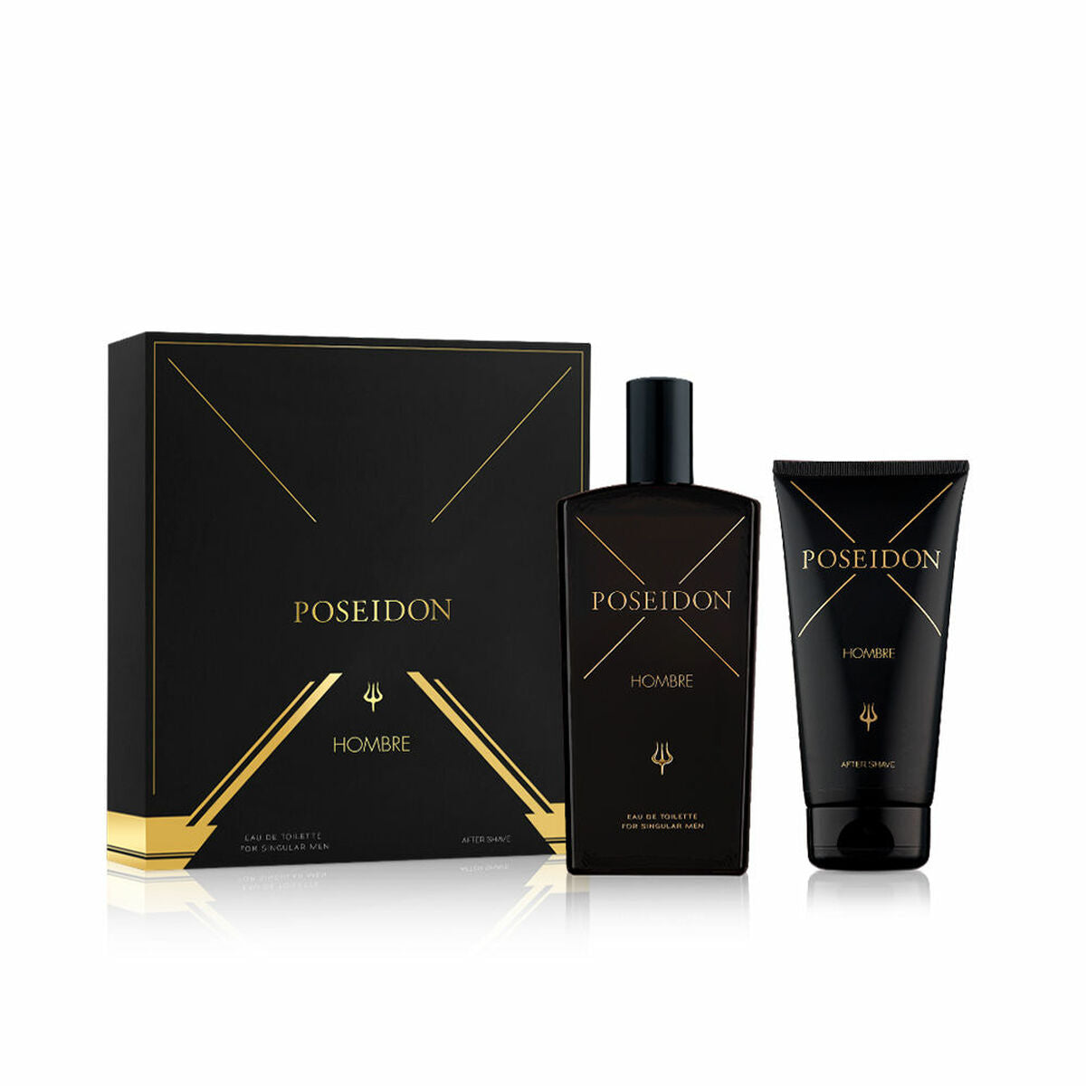 Herreparfumesæt Poseidon HOMBRE 2 stykker til mænd produktemballage