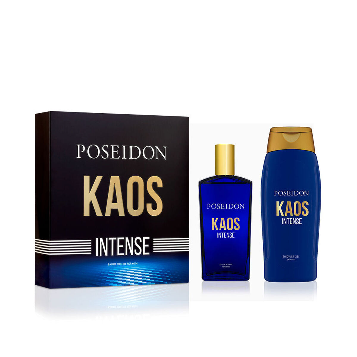 Herreparfumesæt Poseidon KAOS INTENSE 2 stk. produktemballage til mænd