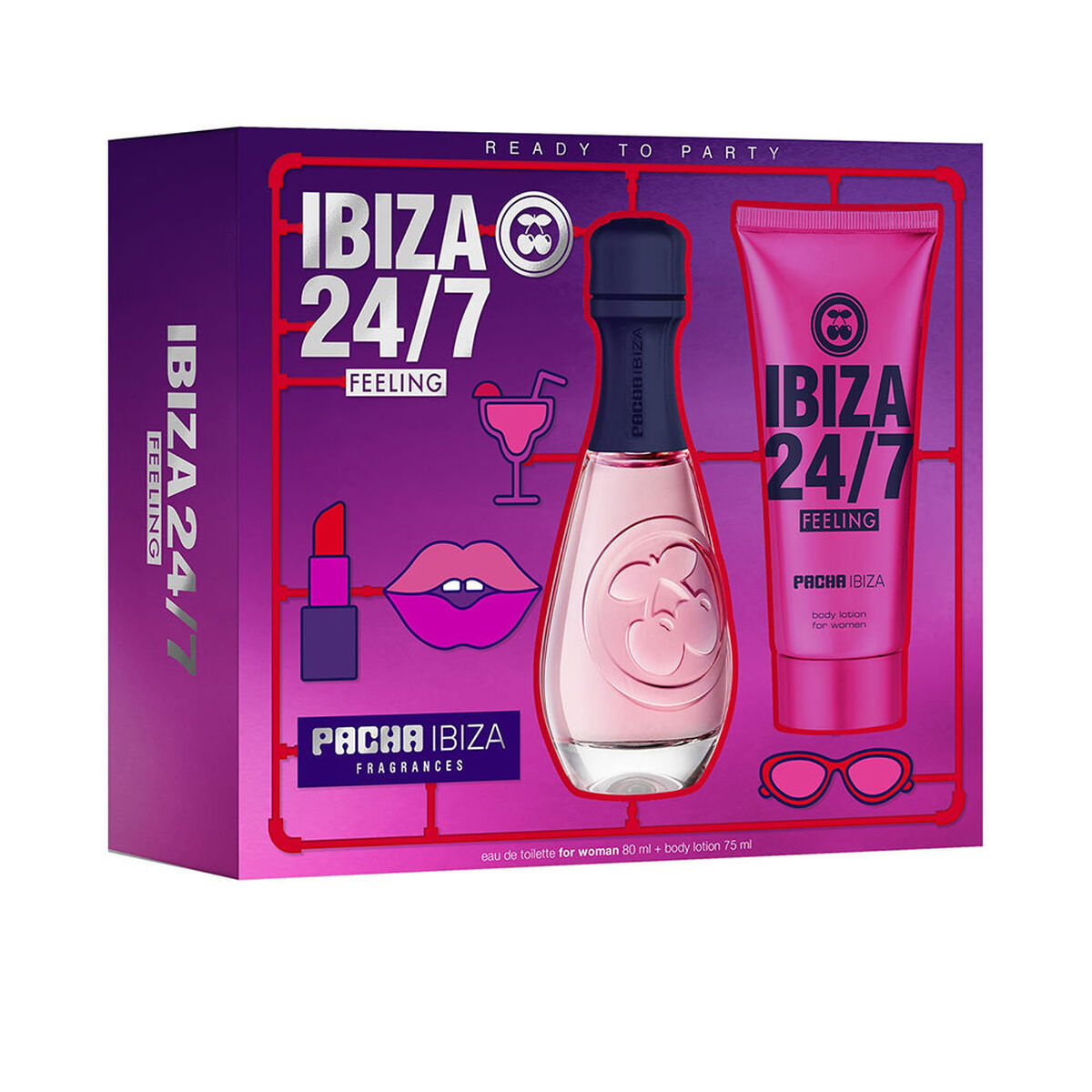 Parfumesæt til kvinder Pacha Ibiza 24/7 Feeling 2 stks produktemballage