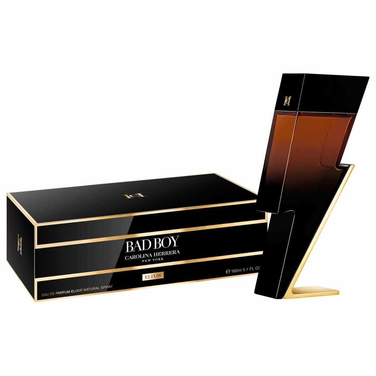 Herreparfume Carolina Herrera BAD BOY 150 ml til mænd produktemballage