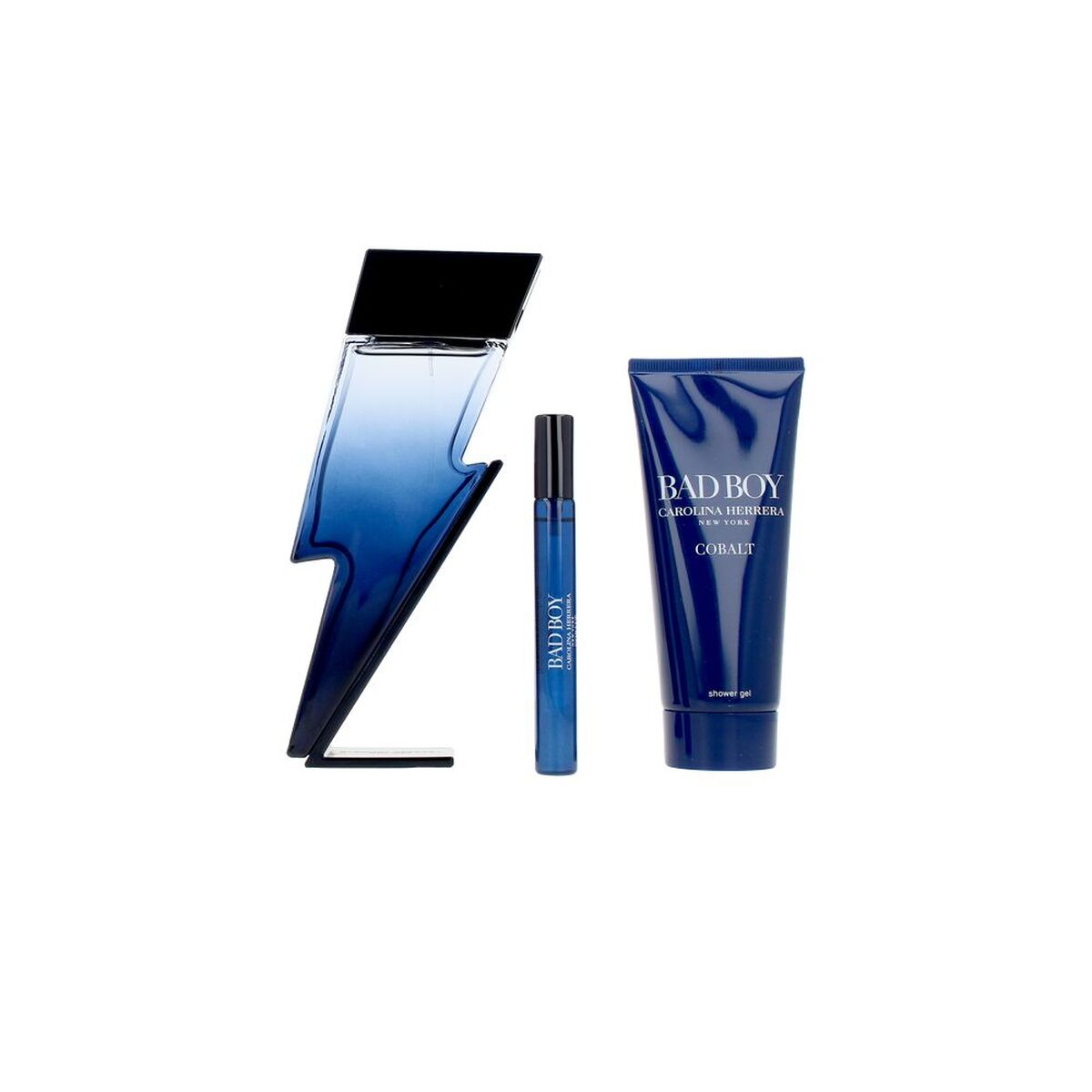 Herreparfumesæt Carolina Herrera BAD BOY Cobalt 3 stykker til mænd produktemballage
