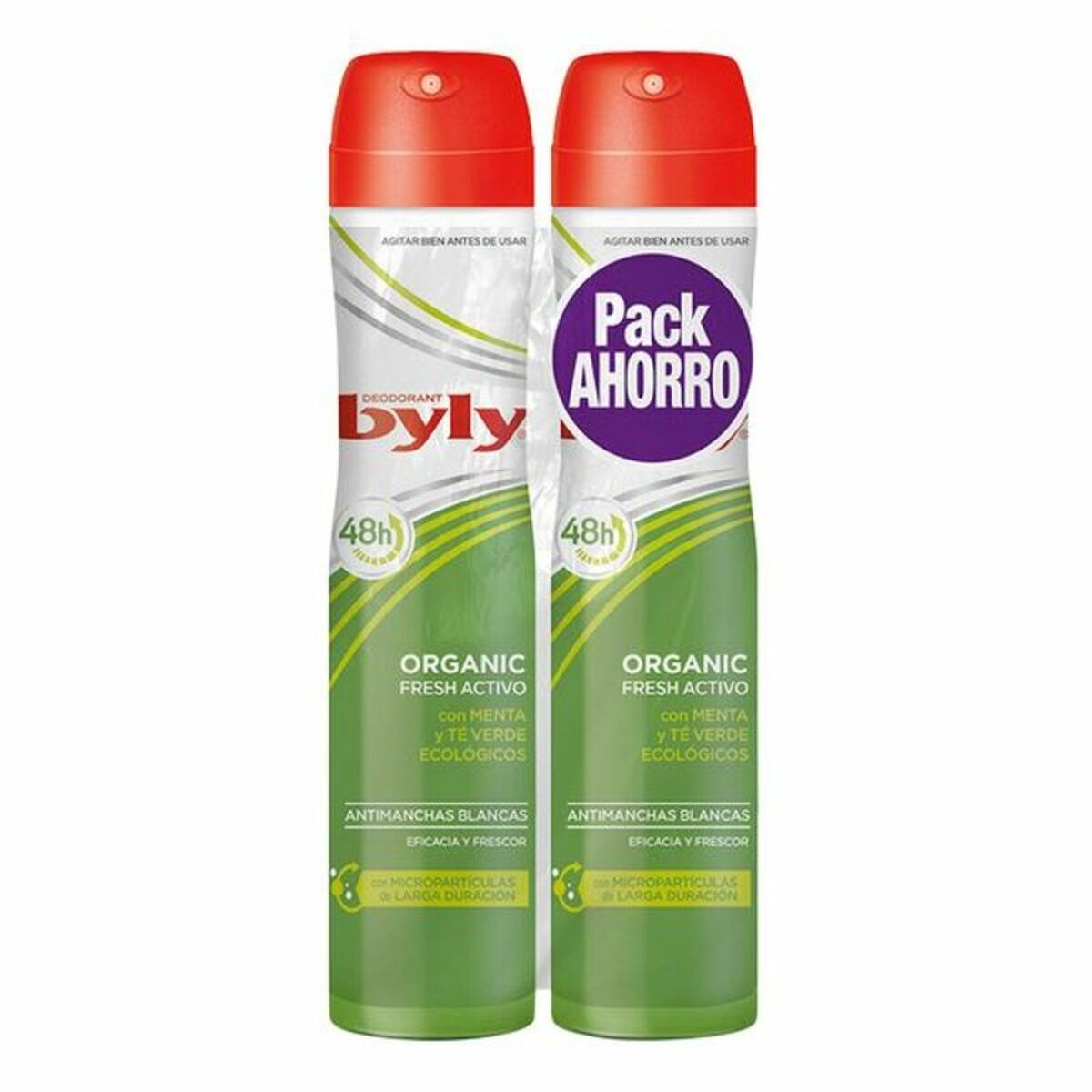 Spray Deodorant Organic Extra Fresh Byly (2 uds) produktemballage