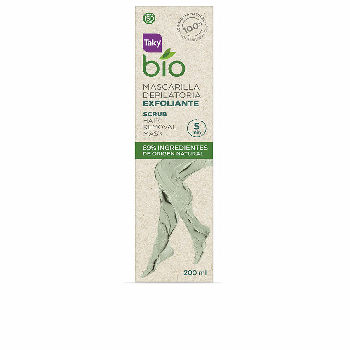 Body Hårfjerning Voks Taky Bio Natural 0% Scrub 200 ml hårvoks emballage