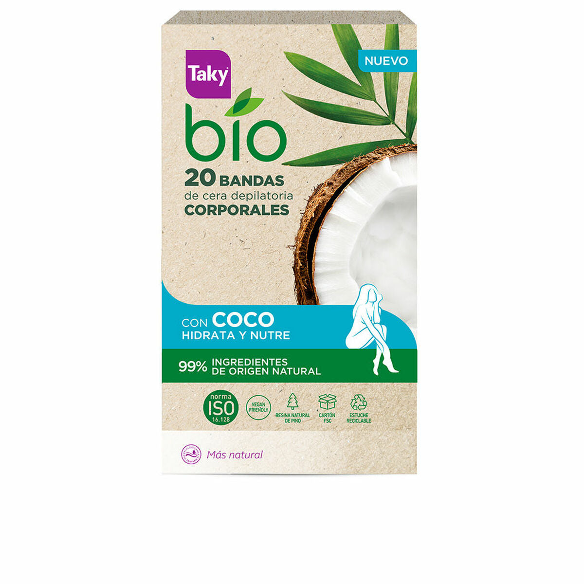 Body Hair Removal Strips Taky BIO COCO produktemballage