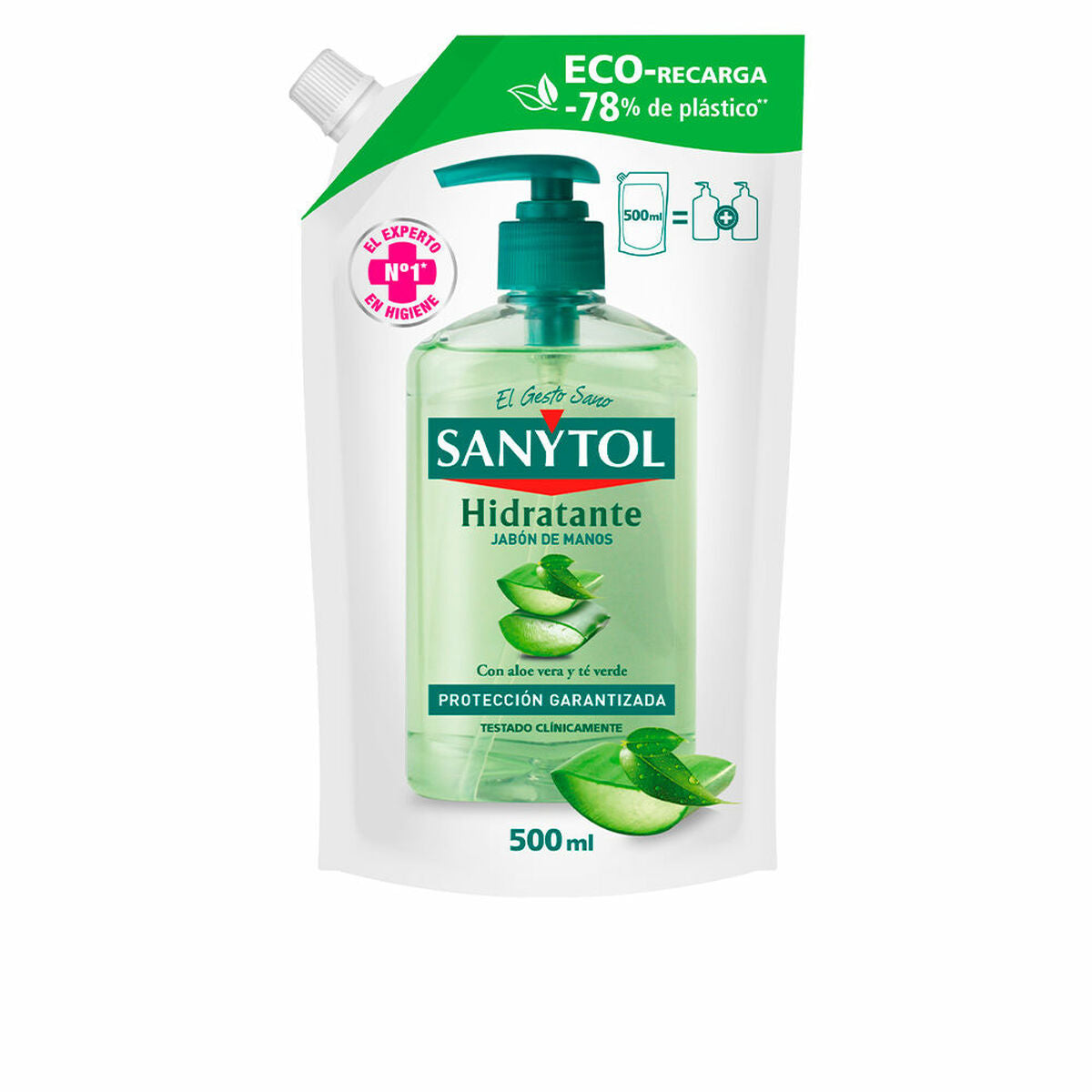 Håndsæbe Sanytol Recambio 500 ml Erstatnings Aloe Vera produktemballage