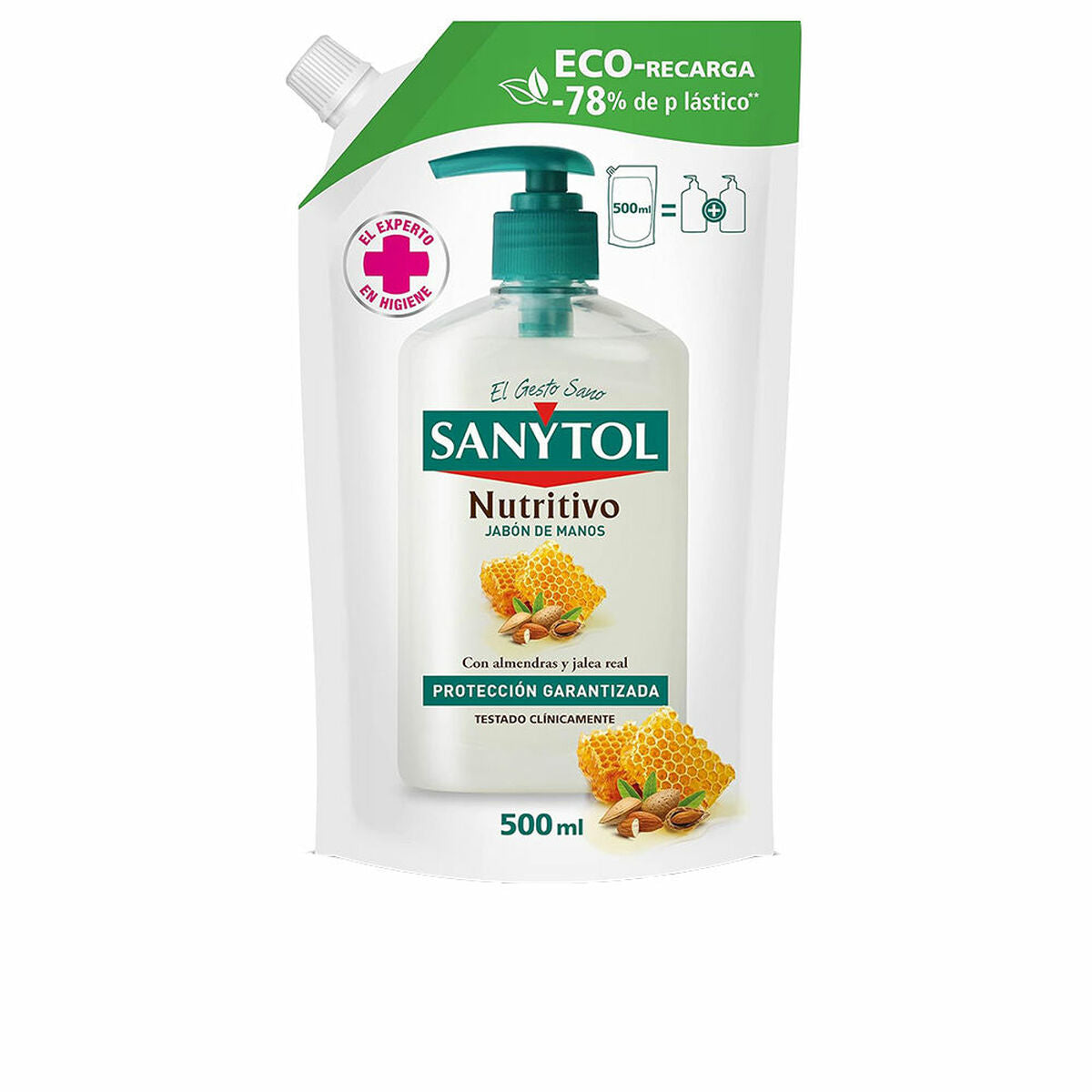 Håndsæbe Sanytol Sanytol Recambio Eco 500 ml Anti-bakteriel ernæringsrefill produktemballage