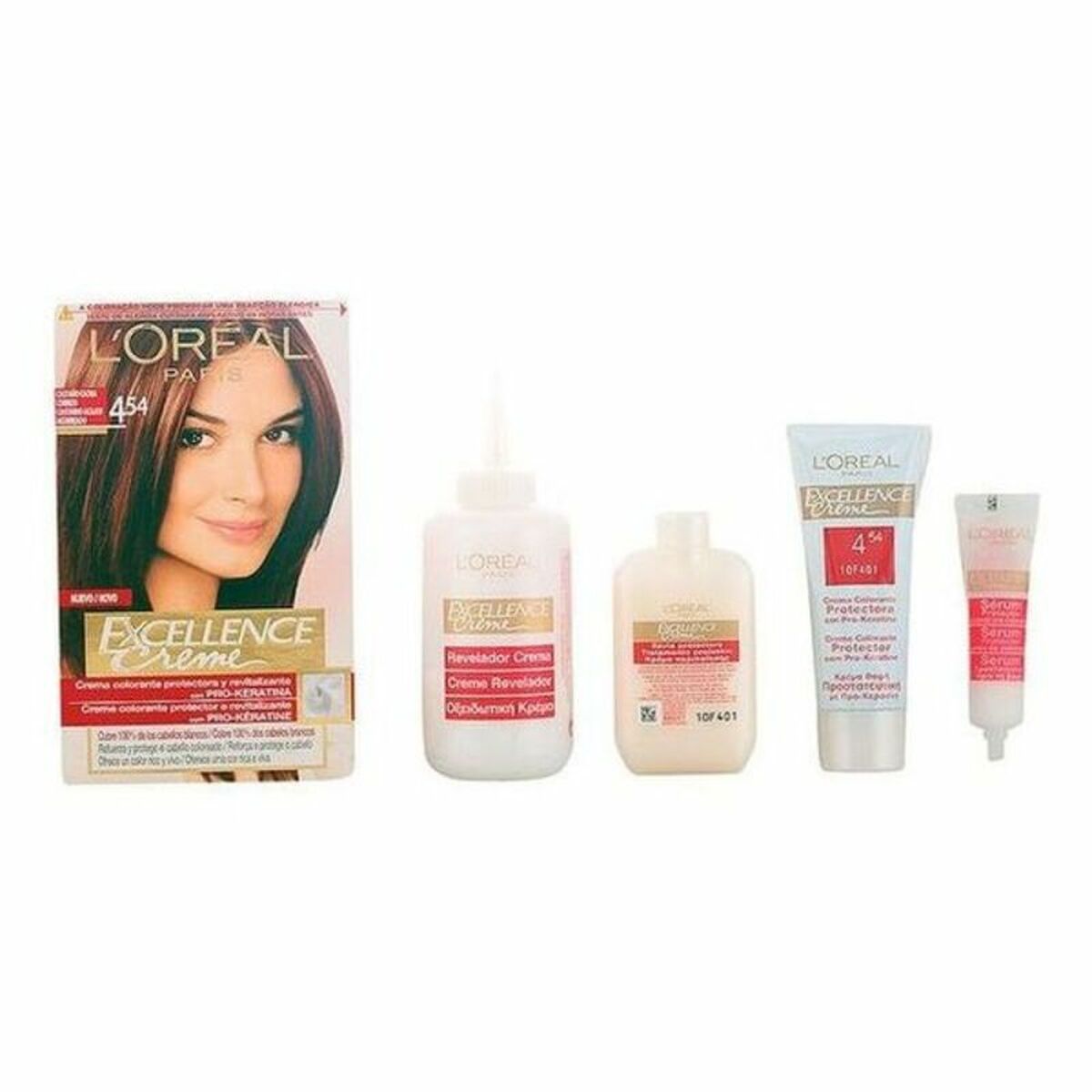 Permanent farvestof L'Oreal Make Up Excellence Auburn Copper Chestnut Nº 4,54 Castano Caoba Cobrizo Nº 4,54-Castano Caoba Cobrizo
