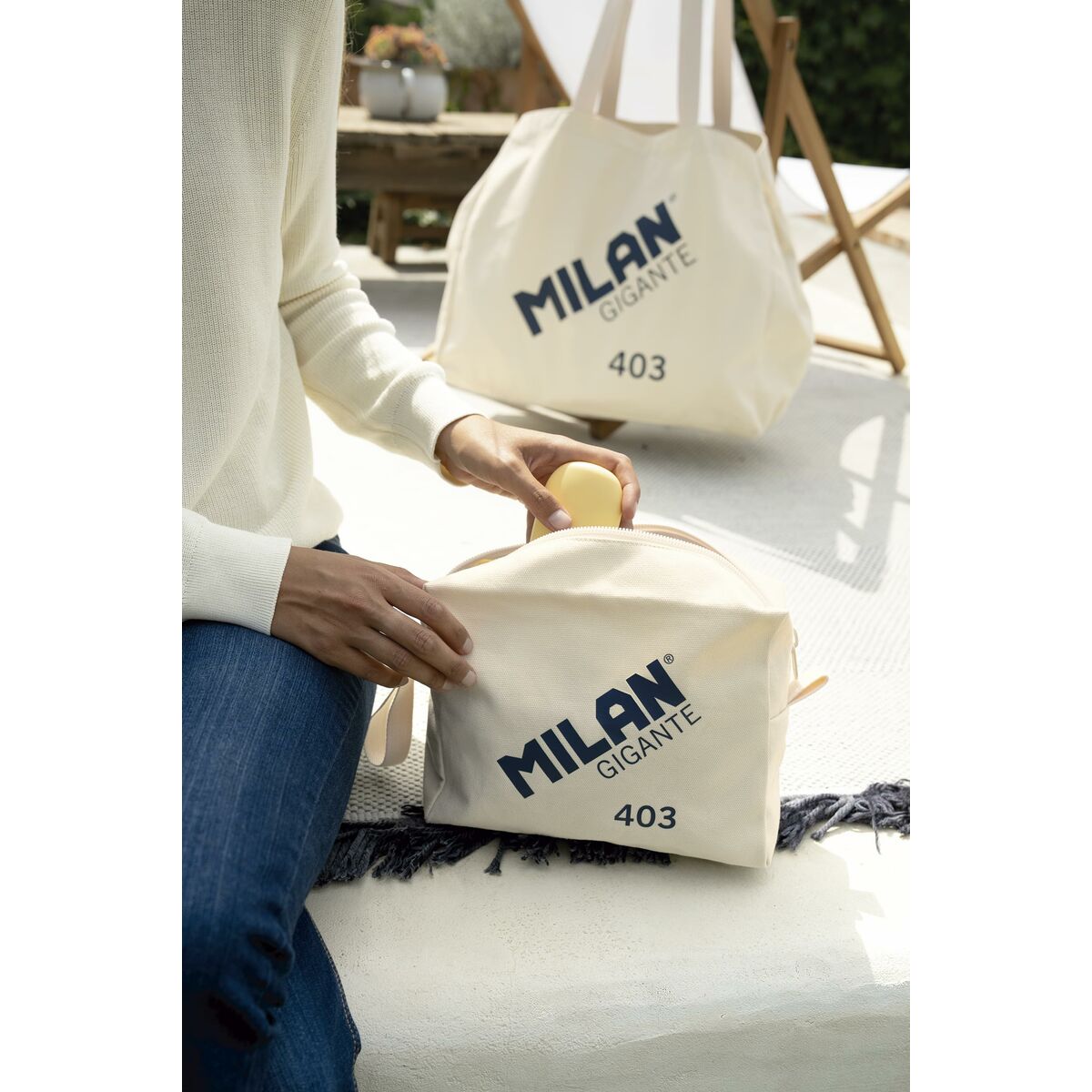 Travel Vanity Case Milan Beige produktemballage