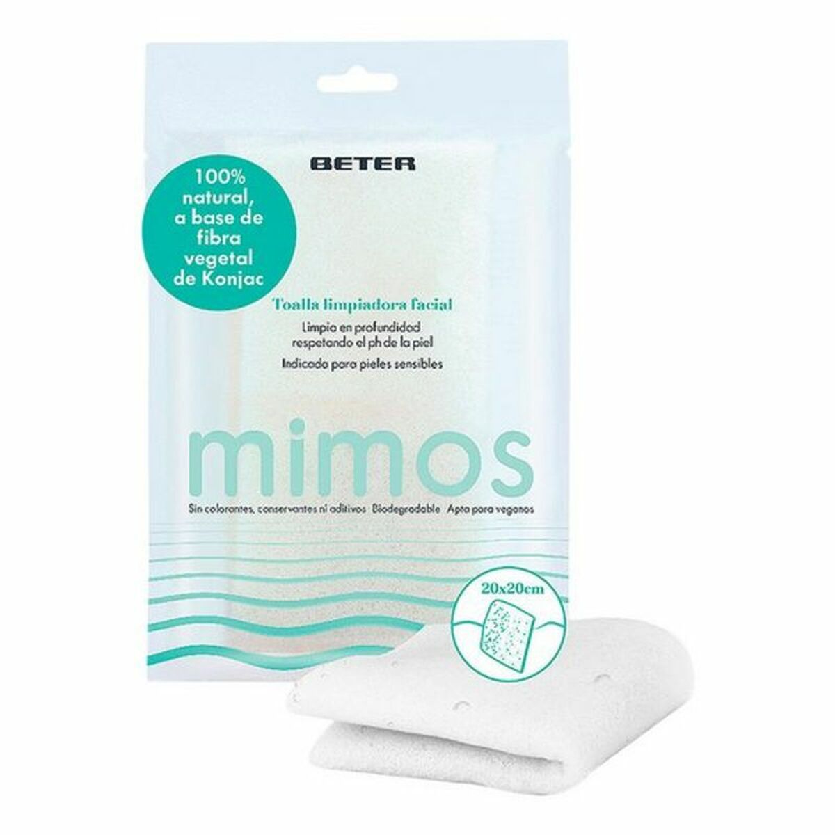 Håndklæde til følsom hud Beter Konjac Toalla (1 enhed) produktemballage