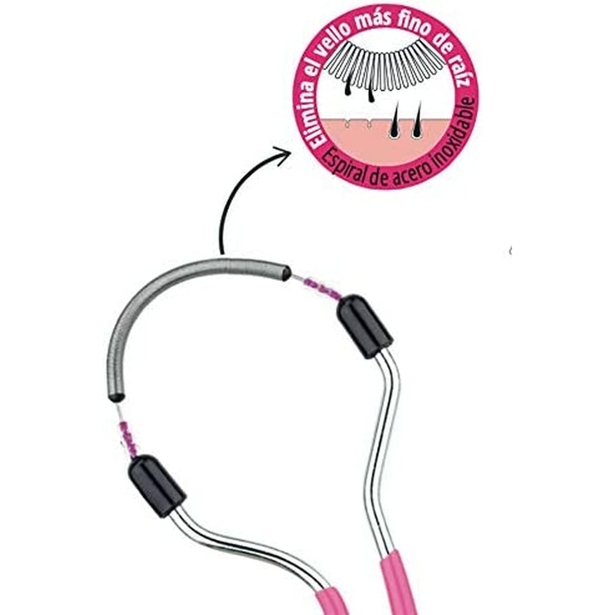 Facial Hair Remover Beter Depilador Facial Fuchsia produktemballage i rustfrit stål