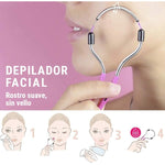 Facial Hair Remover Beter Depilador Facial Fuchsia produktemballage i rustfrit stål